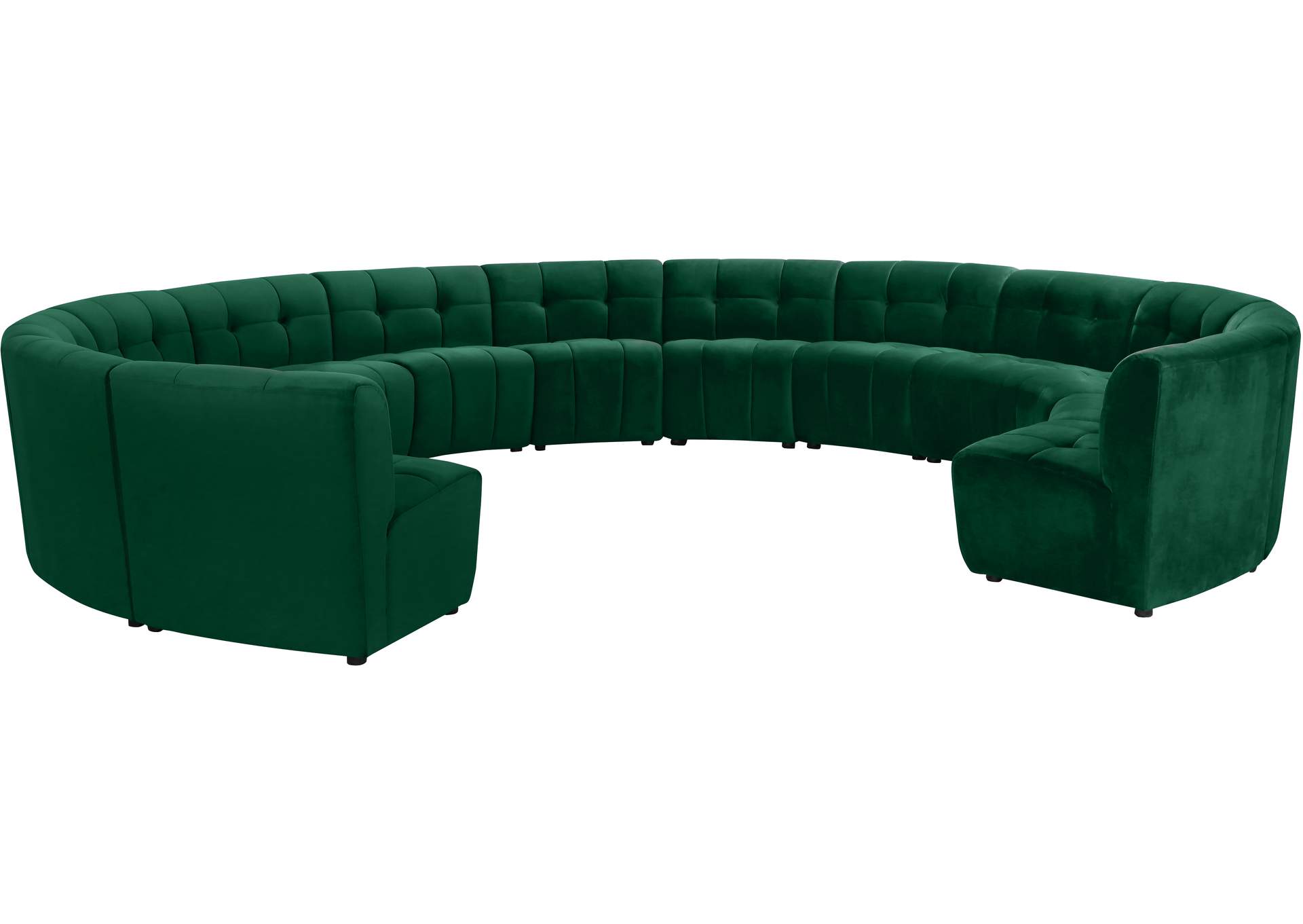 Limitless Green Velvet 13 Piece Modular Sectional,Meridian Furniture