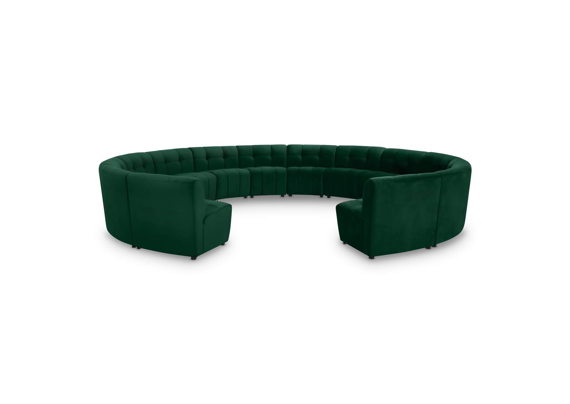 Limitless Green Velvet 14 Piece Modular Sectional,Meridian Furniture