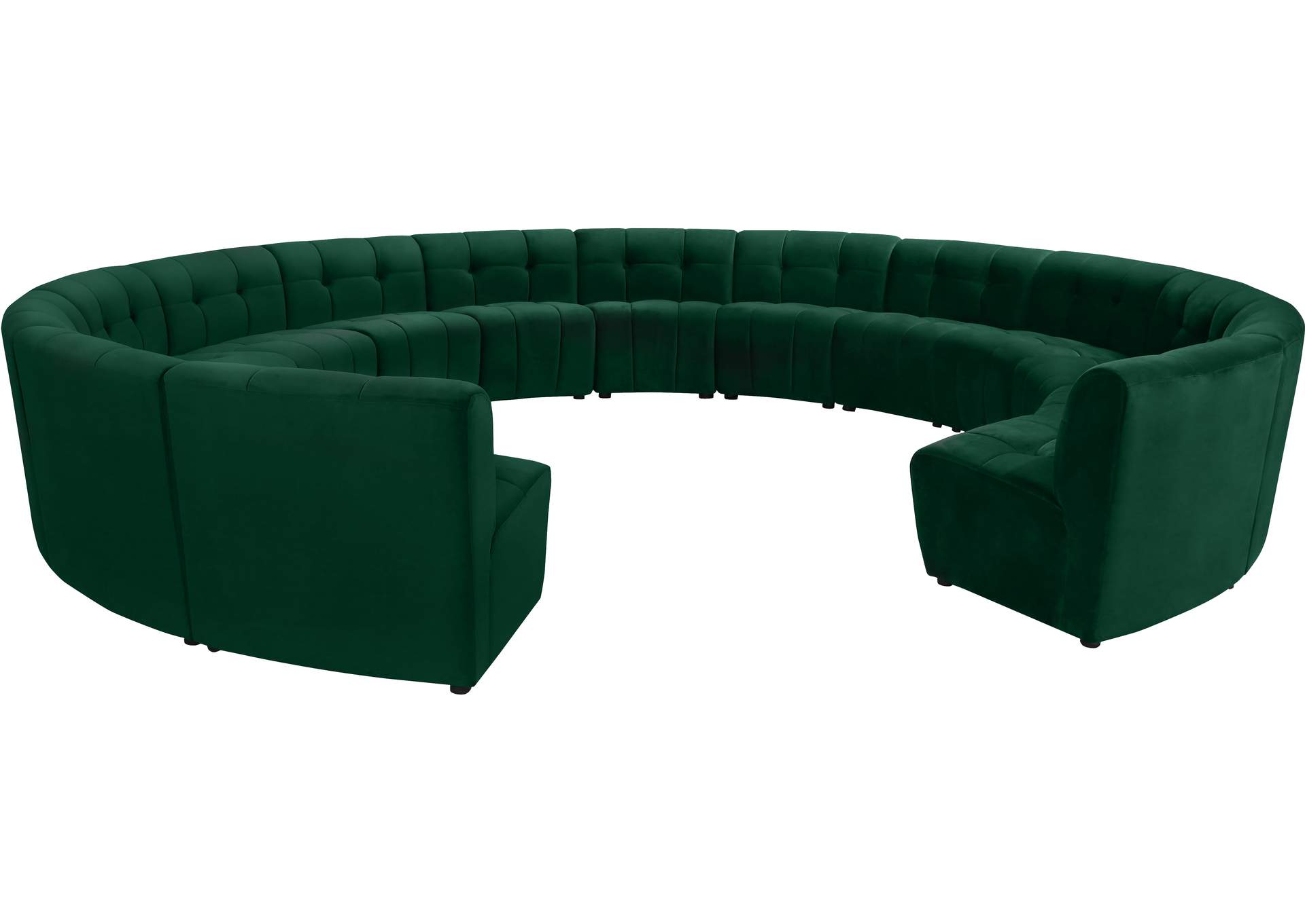 Limitless Green Velvet 14 Piece Modular Sectional,Meridian Furniture