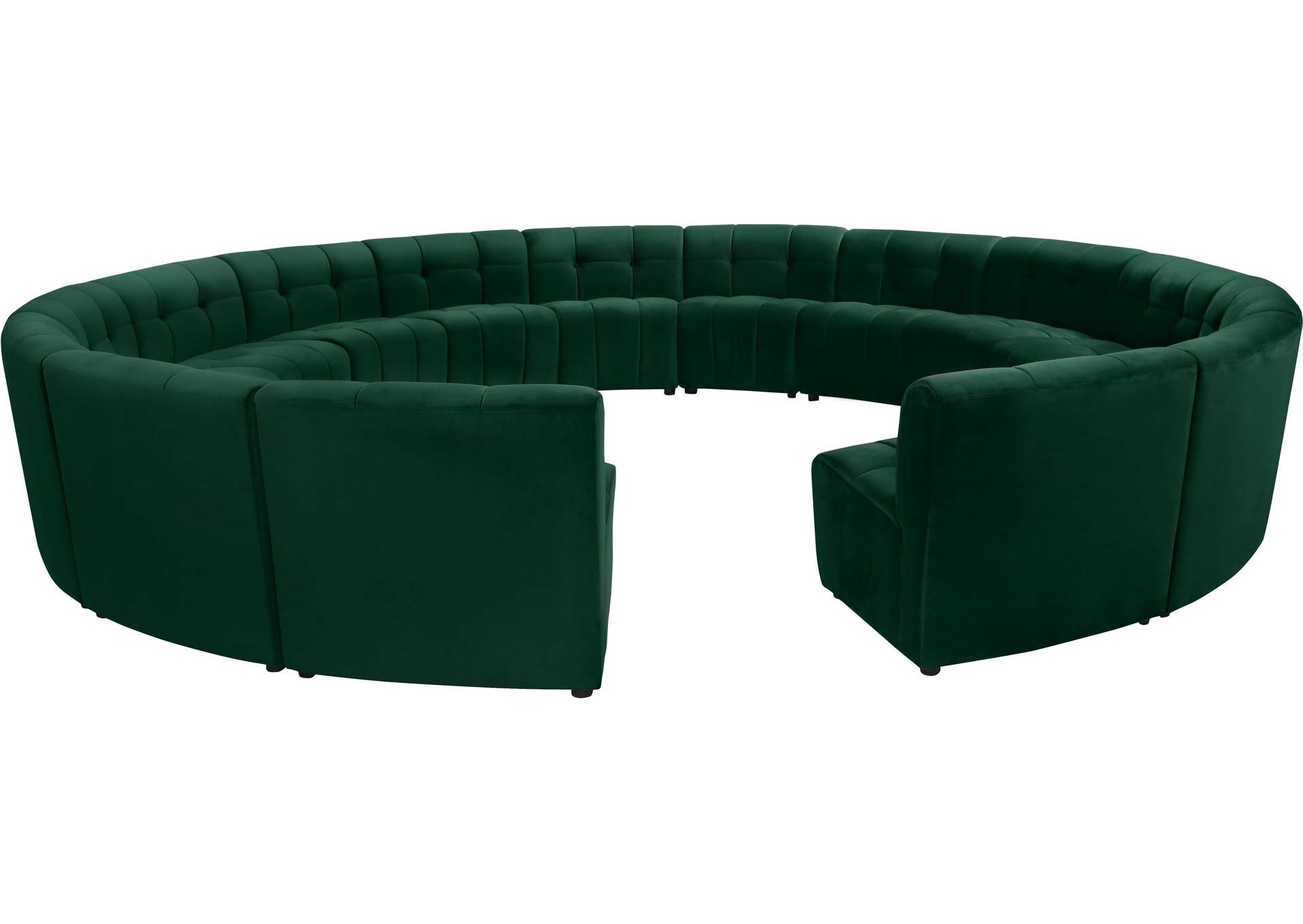 Limitless Green Velvet 15 Piece Modular Sectional,Meridian Furniture
