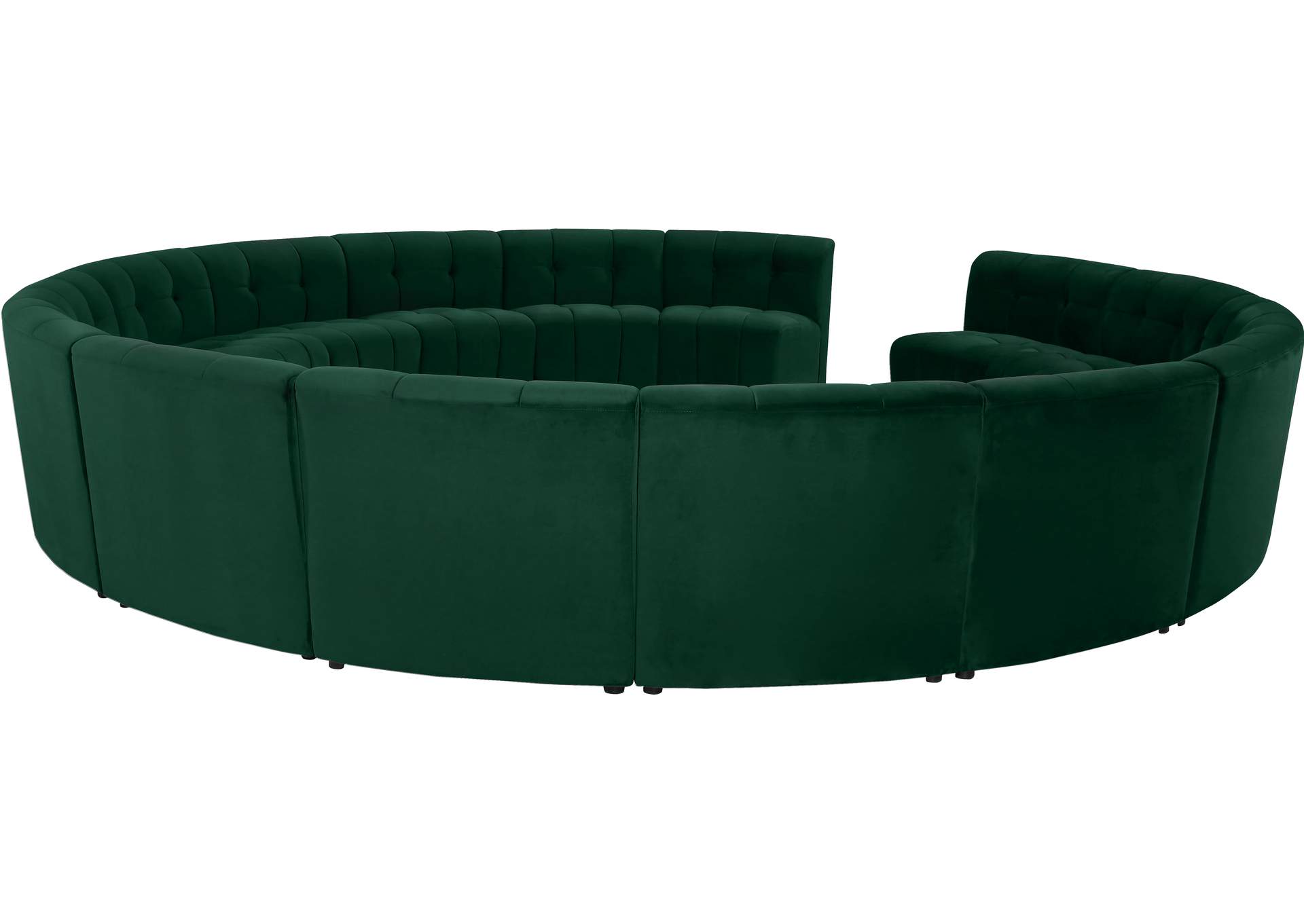 Limitless Green Velvet 15 Piece Modular Sectional,Meridian Furniture