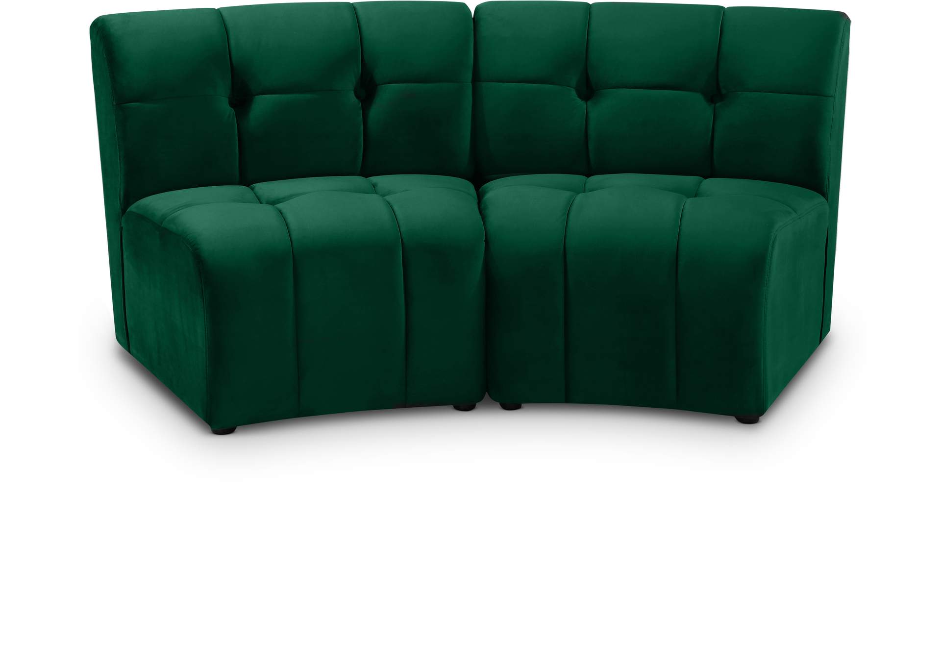 Limitless Green Velvet 2 Piece Modular Sectional,Meridian Furniture