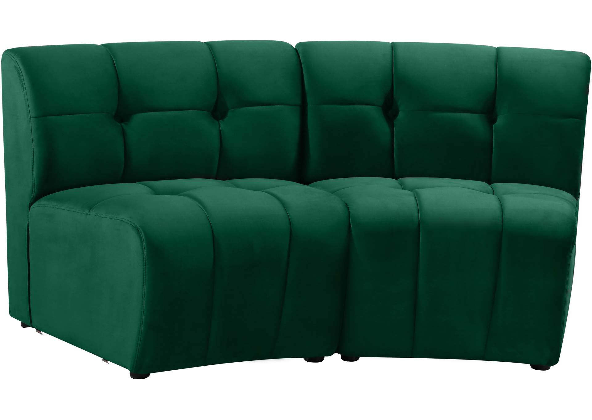 Limitless Green Velvet 2 Piece Modular Sectional,Meridian Furniture