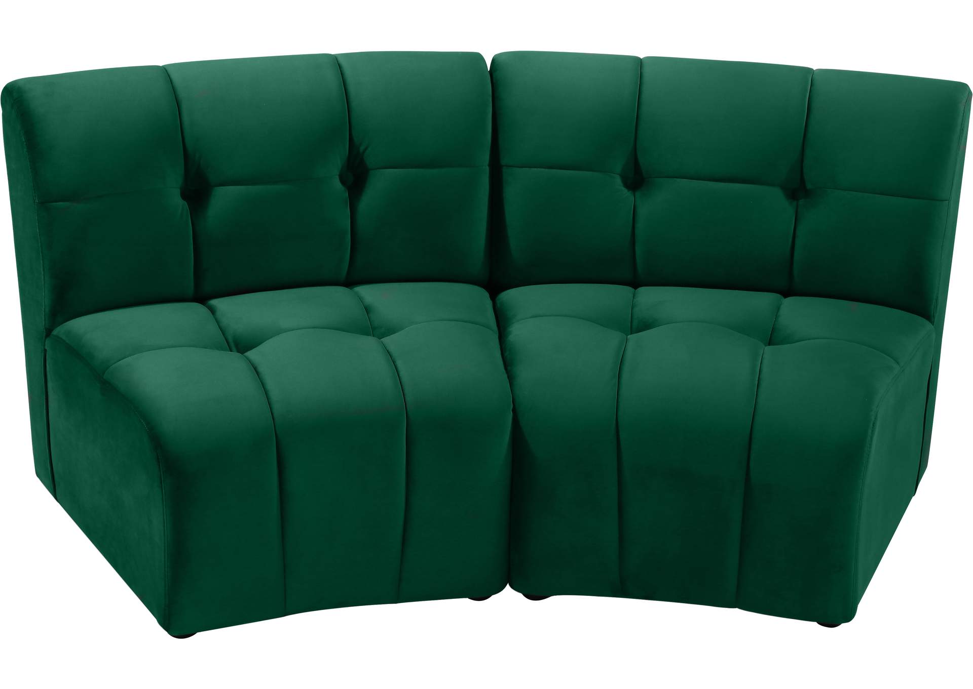 Limitless Green Velvet 2 Piece Modular Sectional,Meridian Furniture