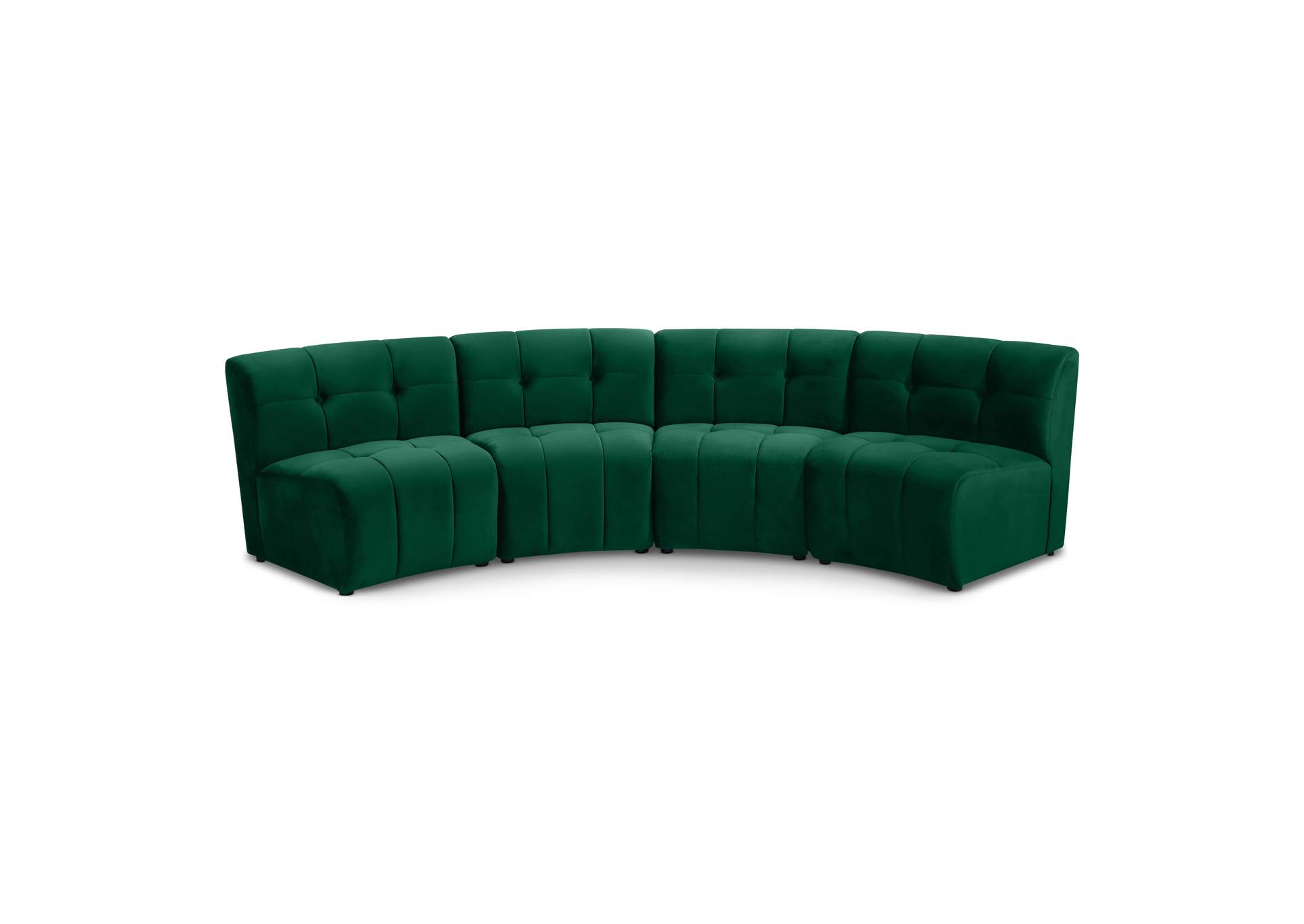 Limitless Green Velvet 4 Piece Modular Sectional,Meridian Furniture