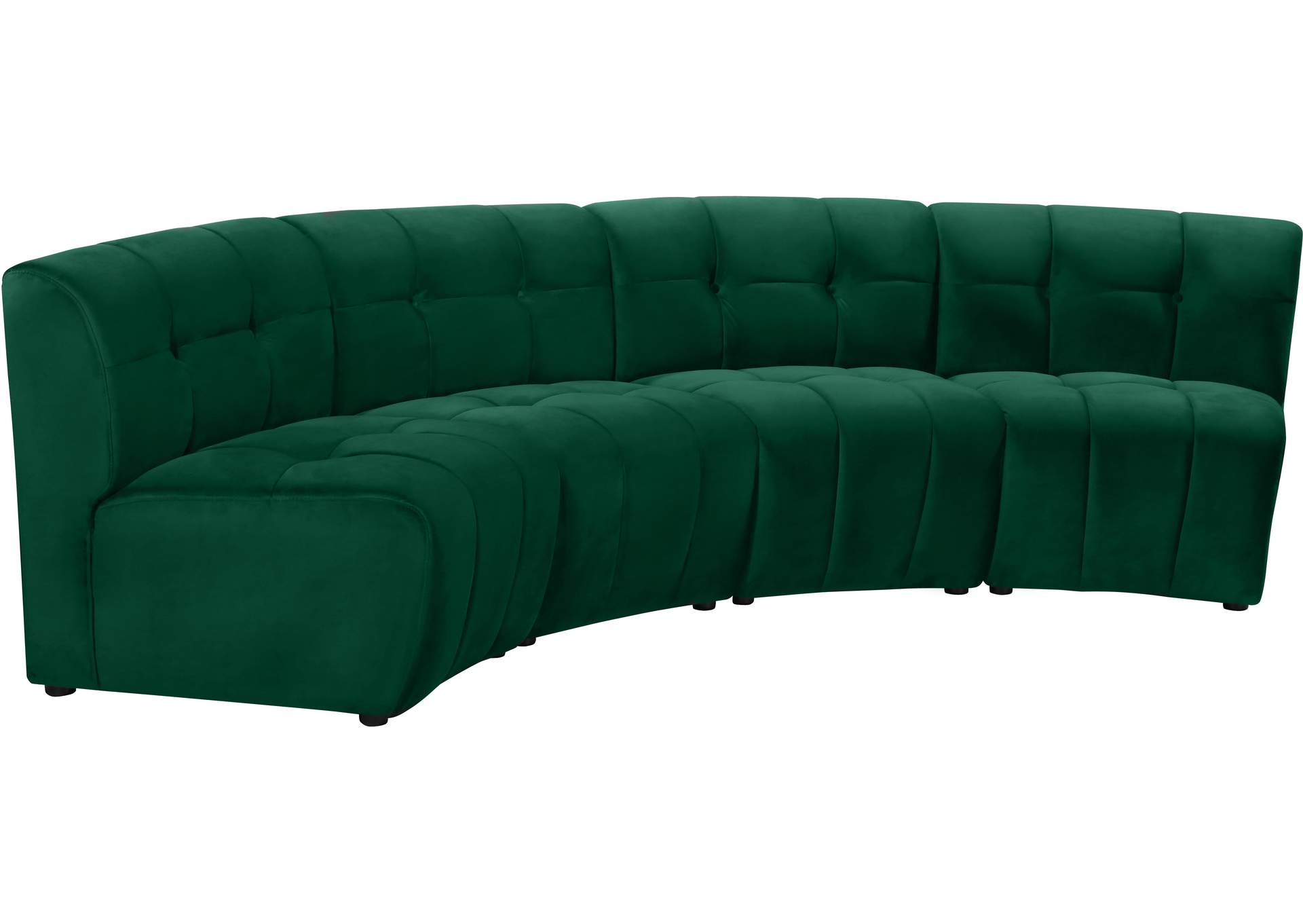 Limitless Green Velvet 4 Piece Modular Sectional,Meridian Furniture