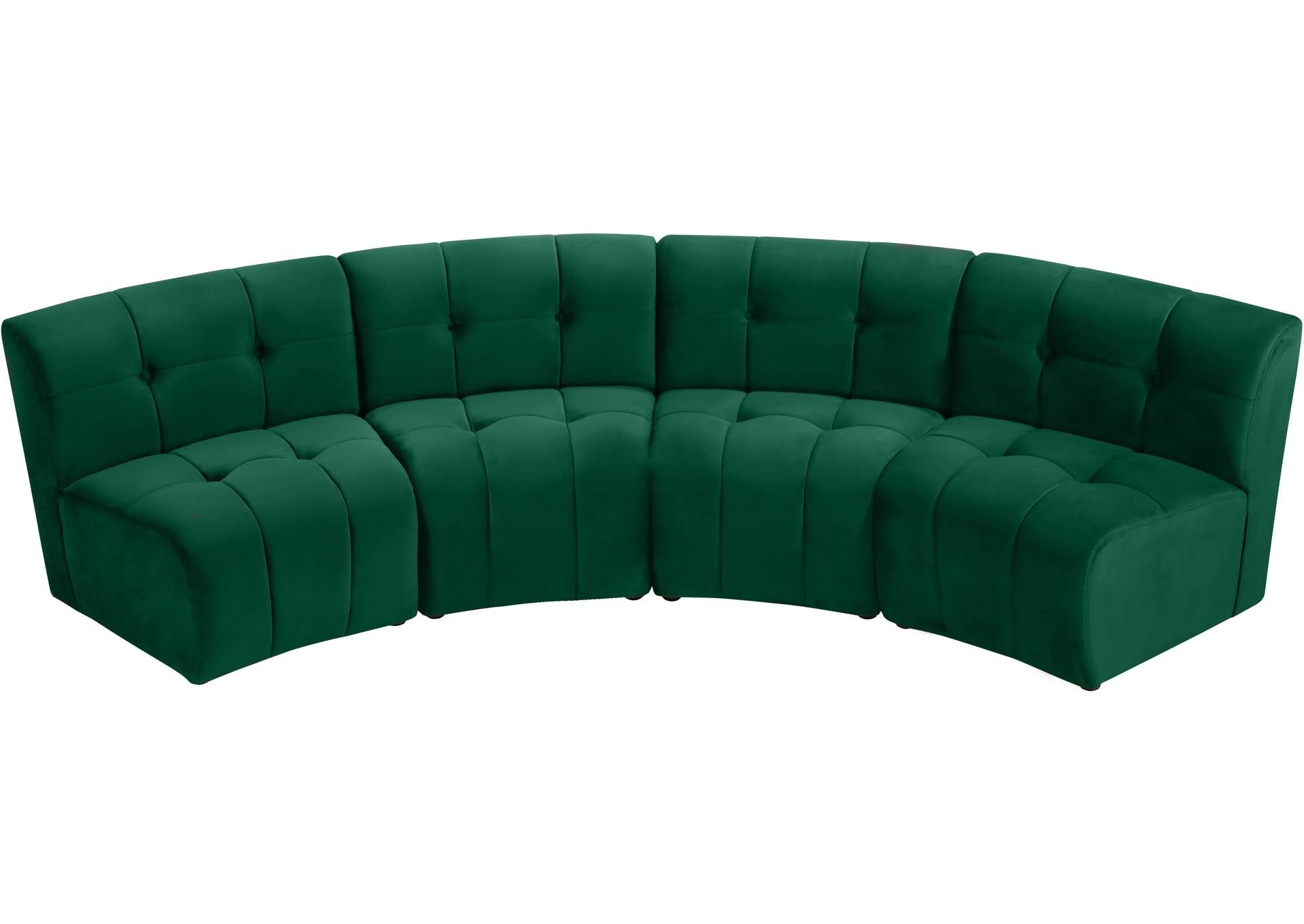 Limitless Green Velvet 4 Piece Modular Sectional,Meridian Furniture