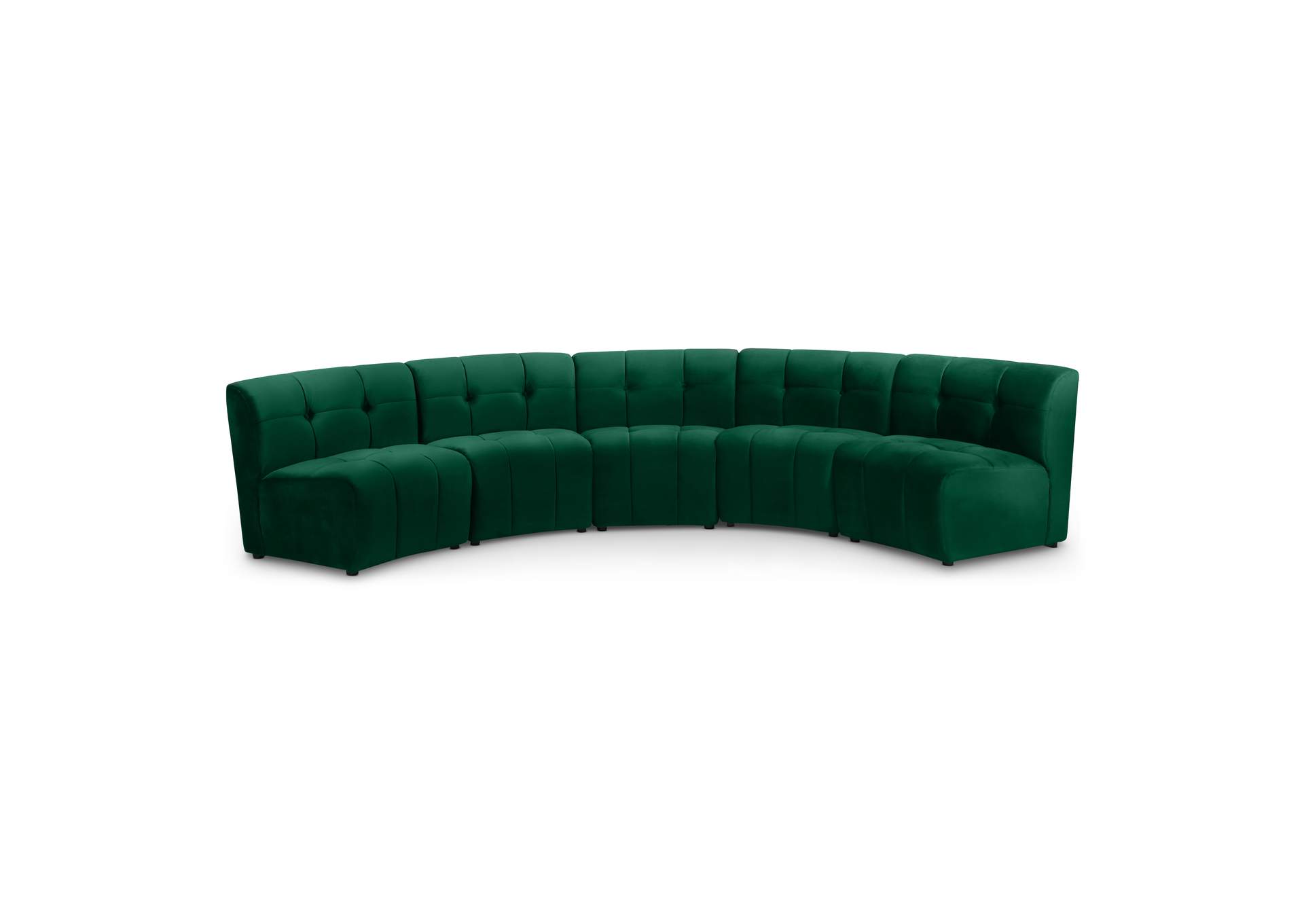 Limitless Green Velvet 5 Piece Modular Sectional,Meridian Furniture