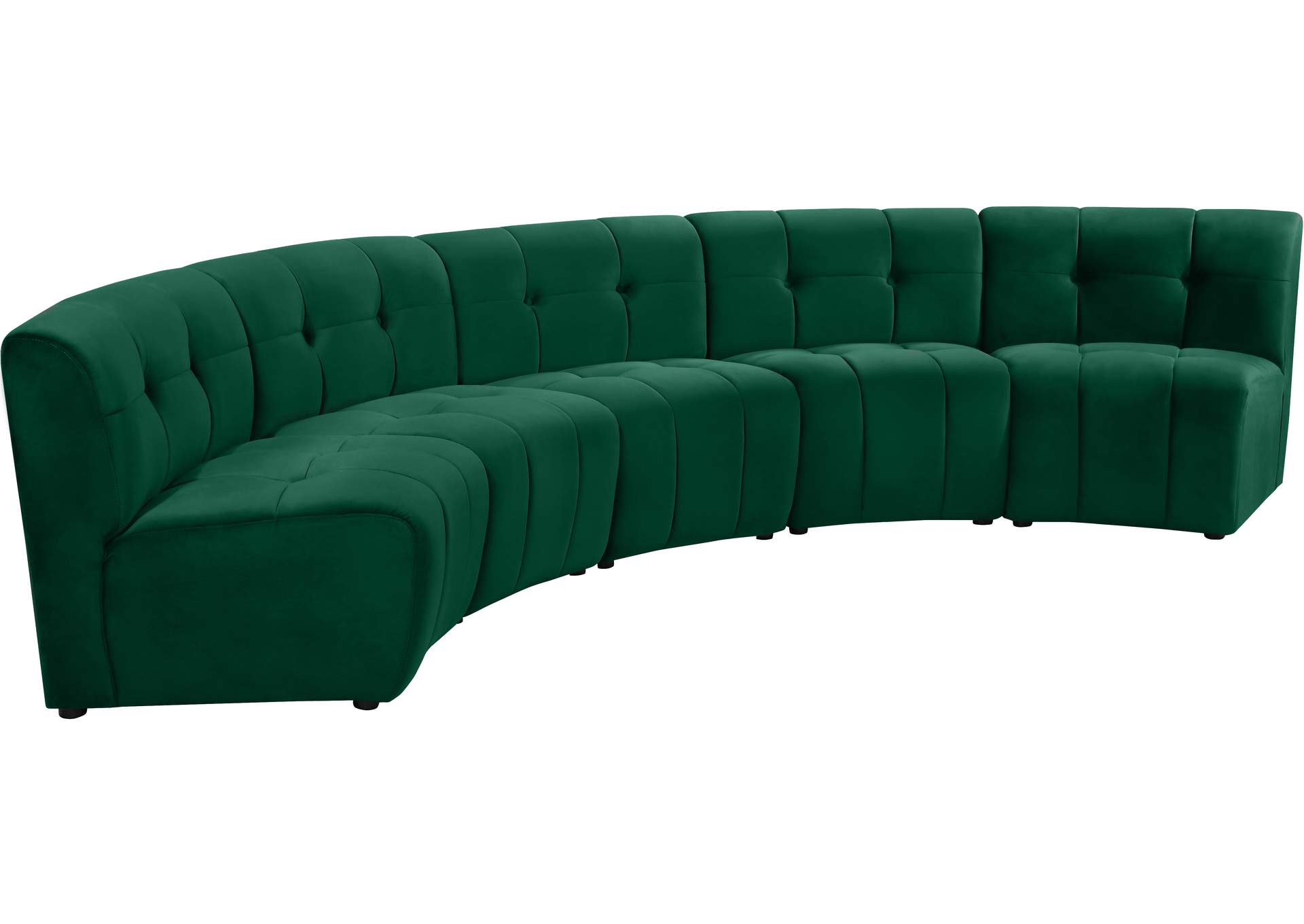 Limitless Green Velvet 5 Piece Modular Sectional,Meridian Furniture