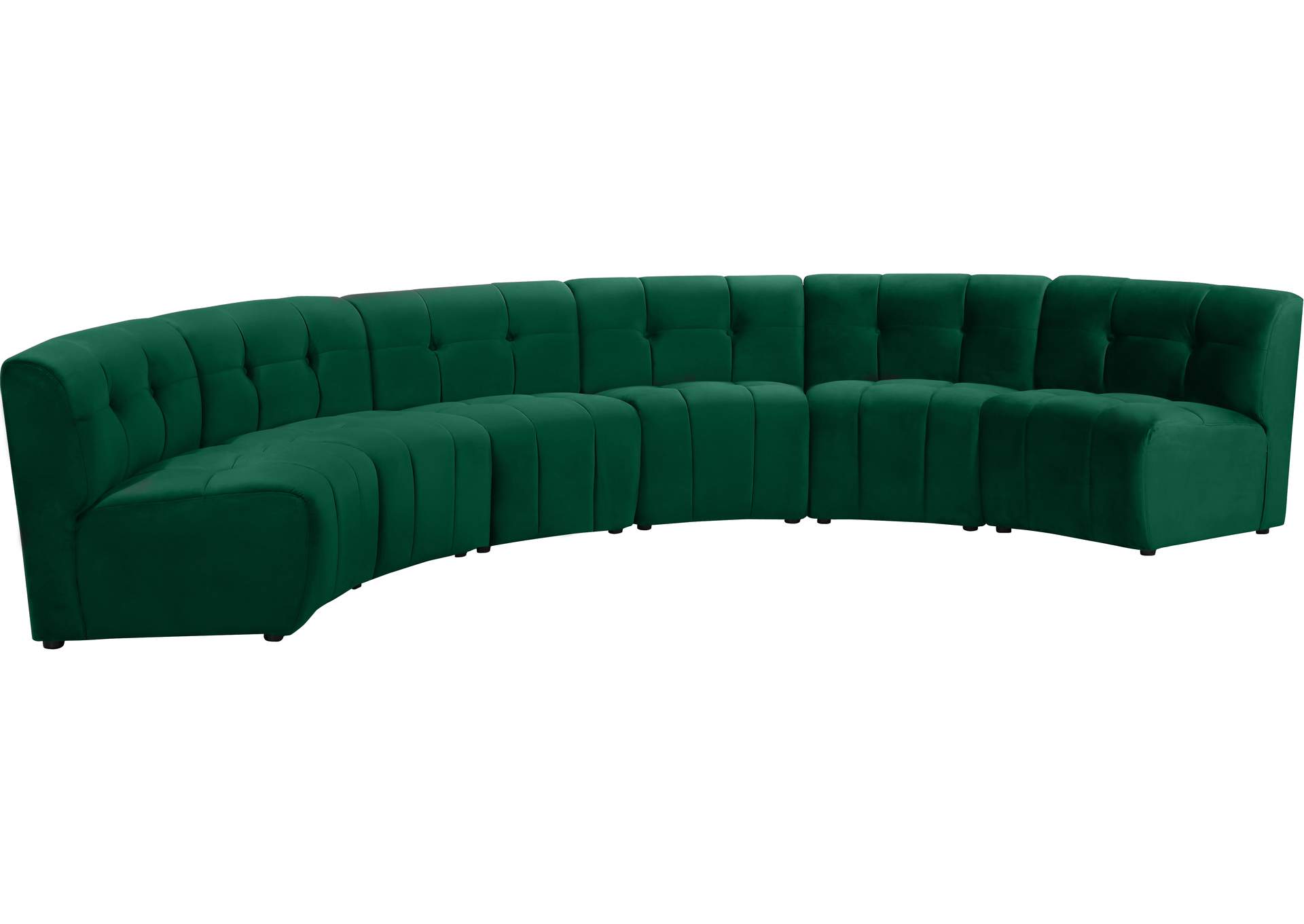 Limitless Green Velvet 6 Piece . Modular Sectional,Meridian Furniture