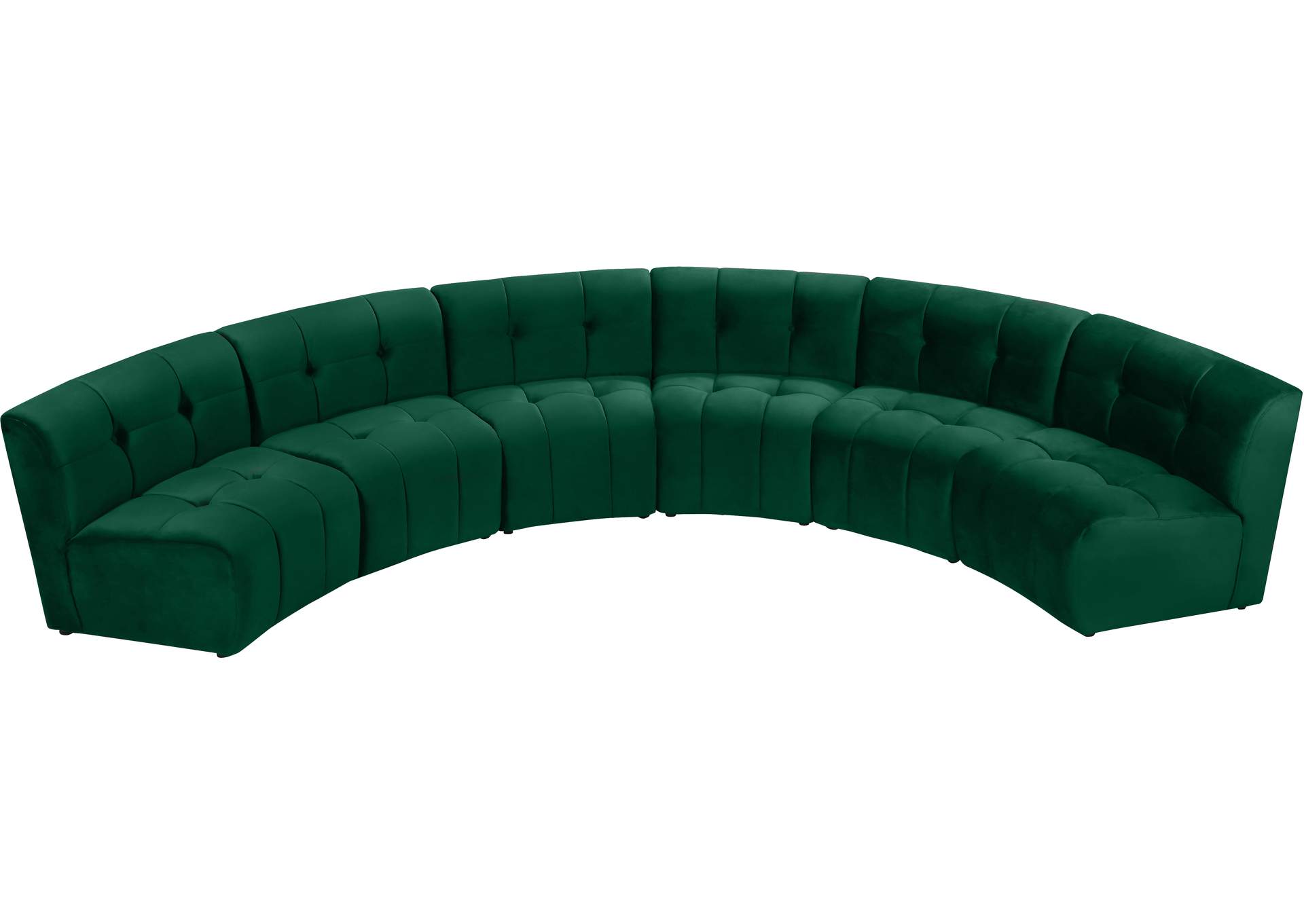 Limitless Green Velvet 6 Piece . Modular Sectional,Meridian Furniture