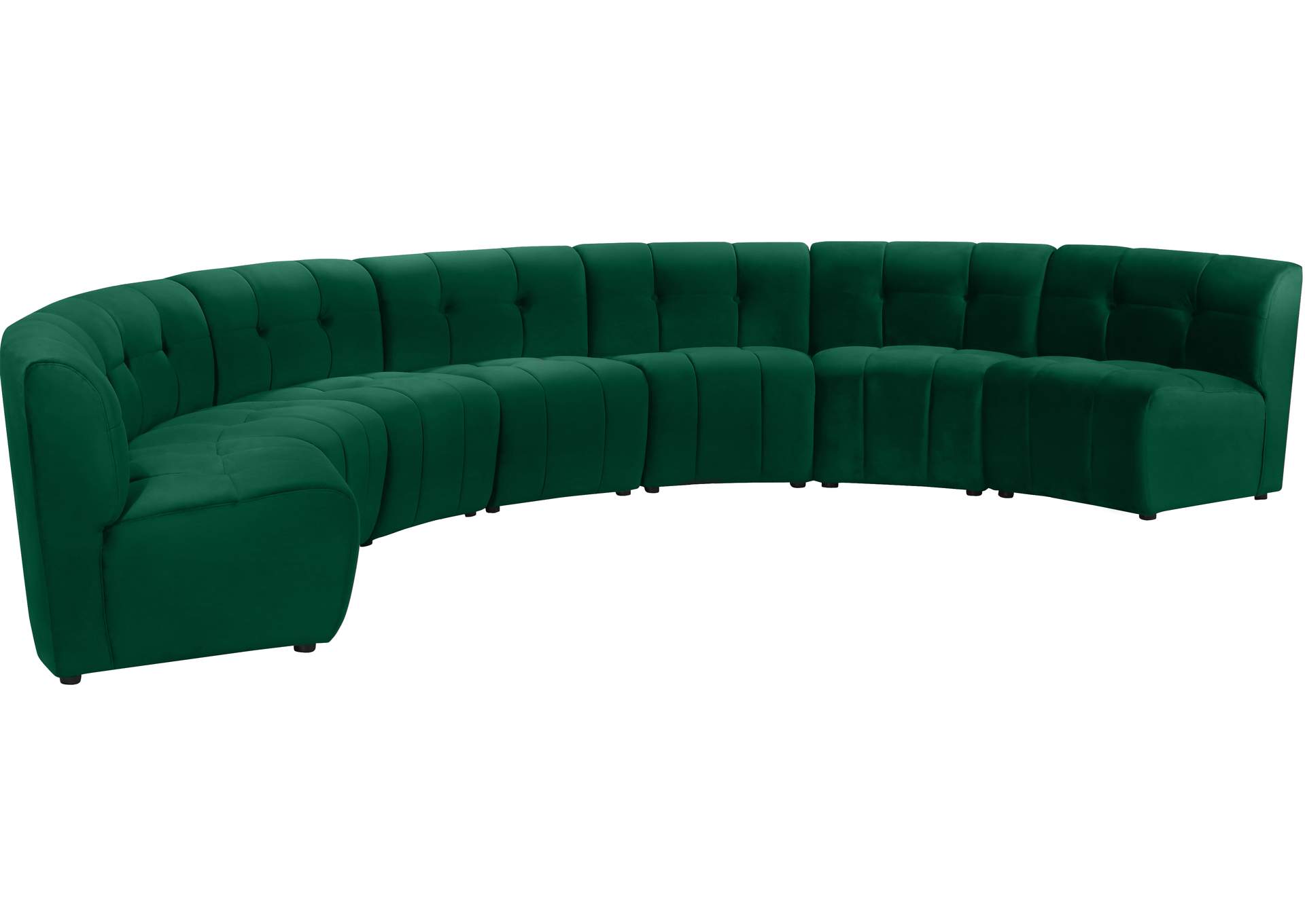 Limitless Green Velvet 7 Piece Modular Sectional,Meridian Furniture