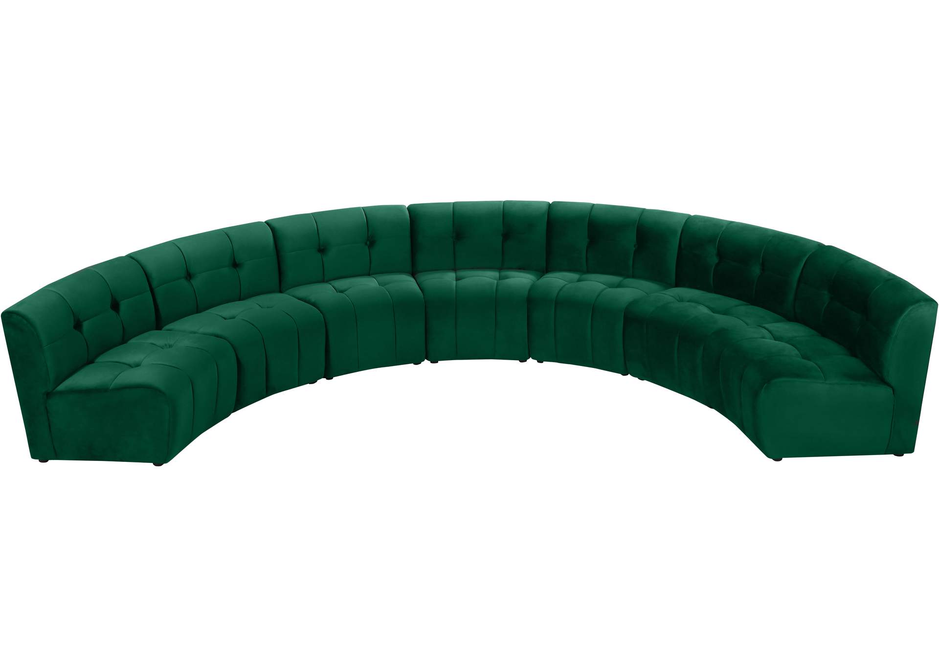 Limitless Green Velvet 7 Piece Modular Sectional,Meridian Furniture