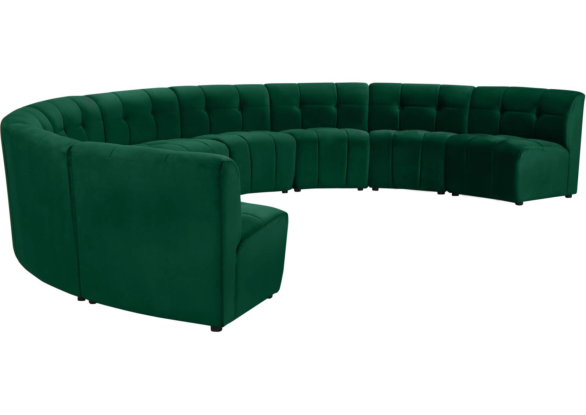 Limitless Green Velvet 9 Piece Modular Sectional,Meridian Furniture