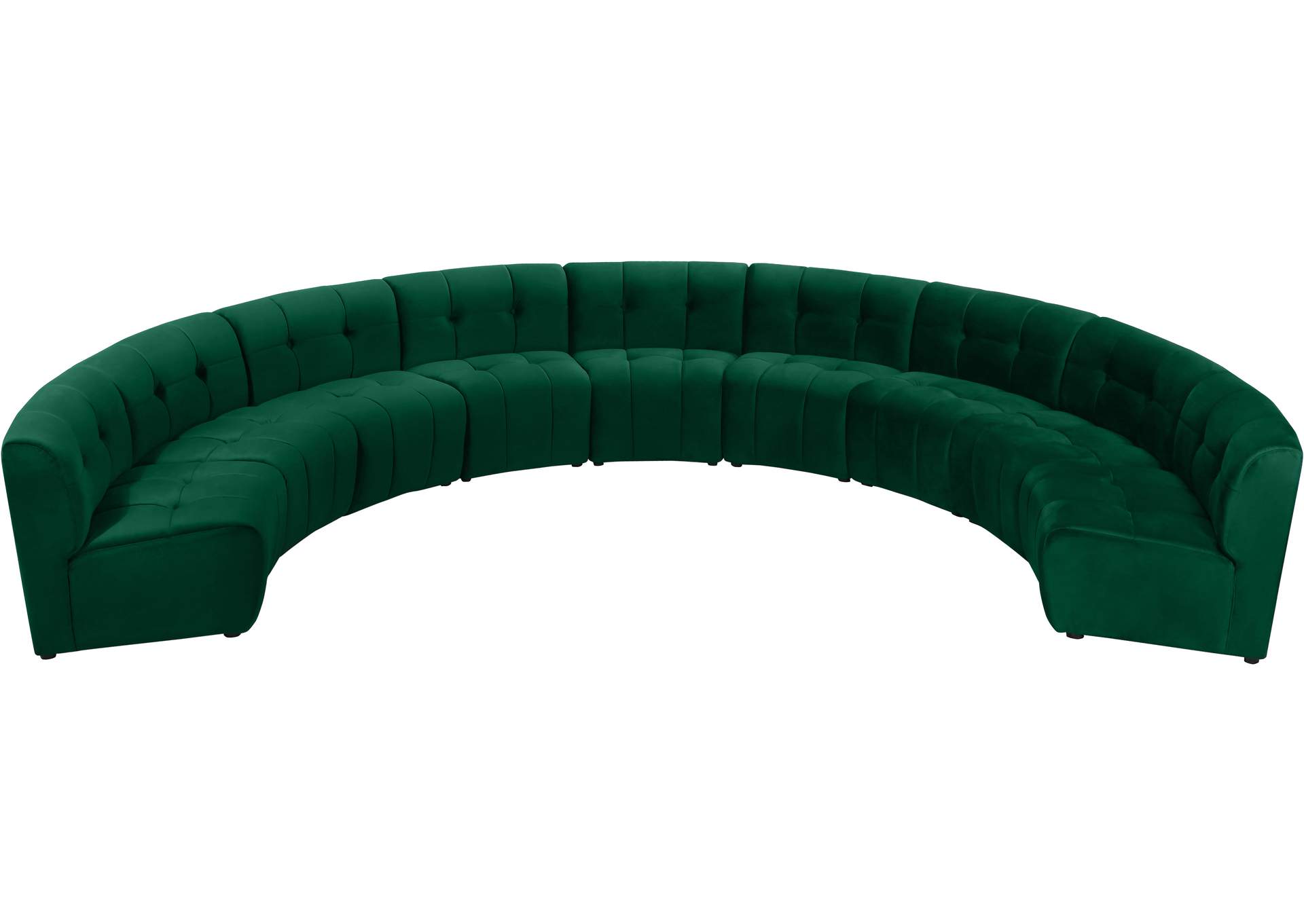 Limitless Green Velvet 9 Piece Modular Sectional,Meridian Furniture