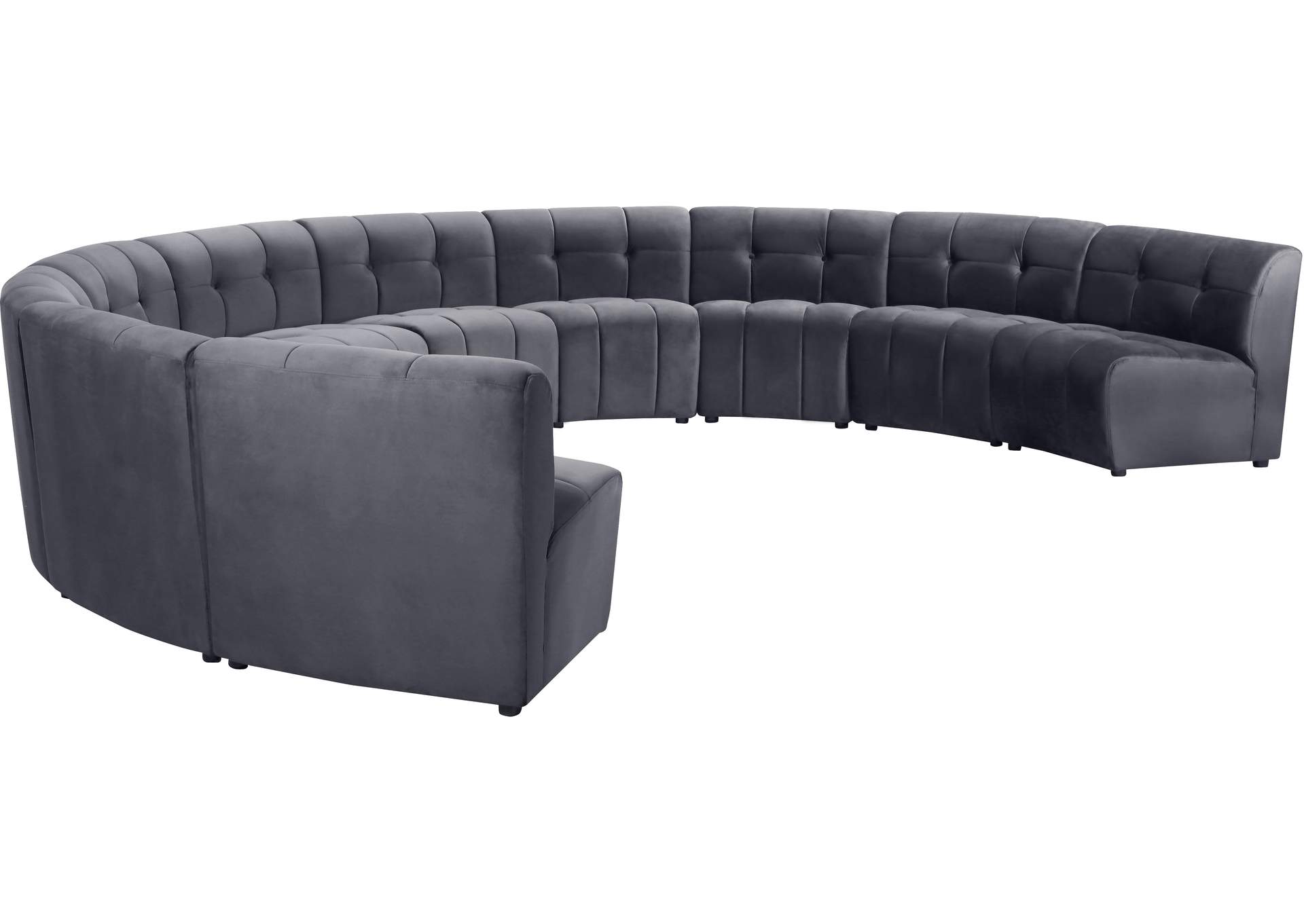 Limitless Grey Velvet 10 Piece Modular Sectional,Meridian Furniture