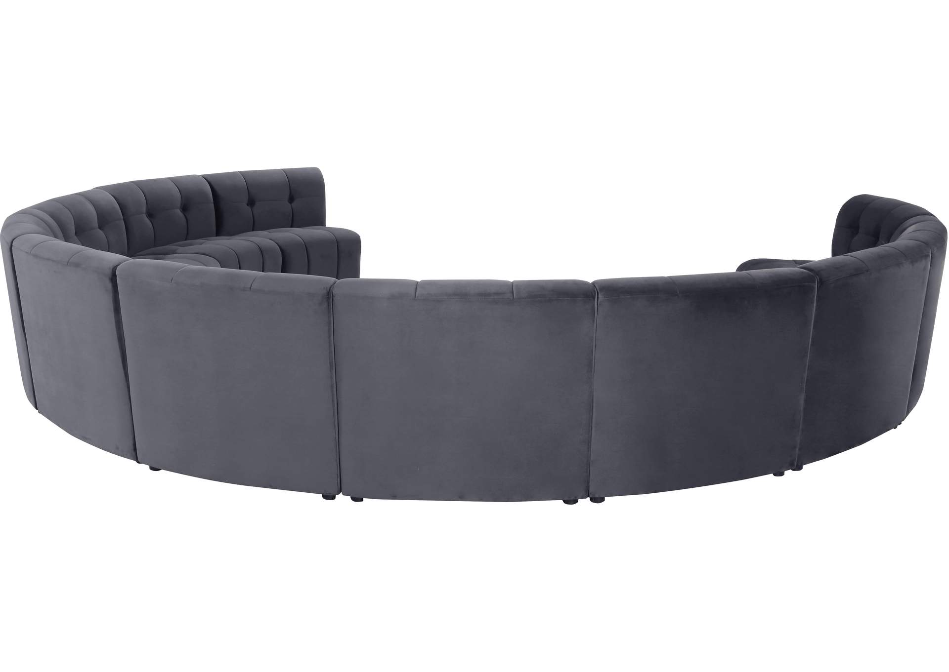 Limitless Grey Velvet 11 Piece Modular Sectional,Meridian Furniture