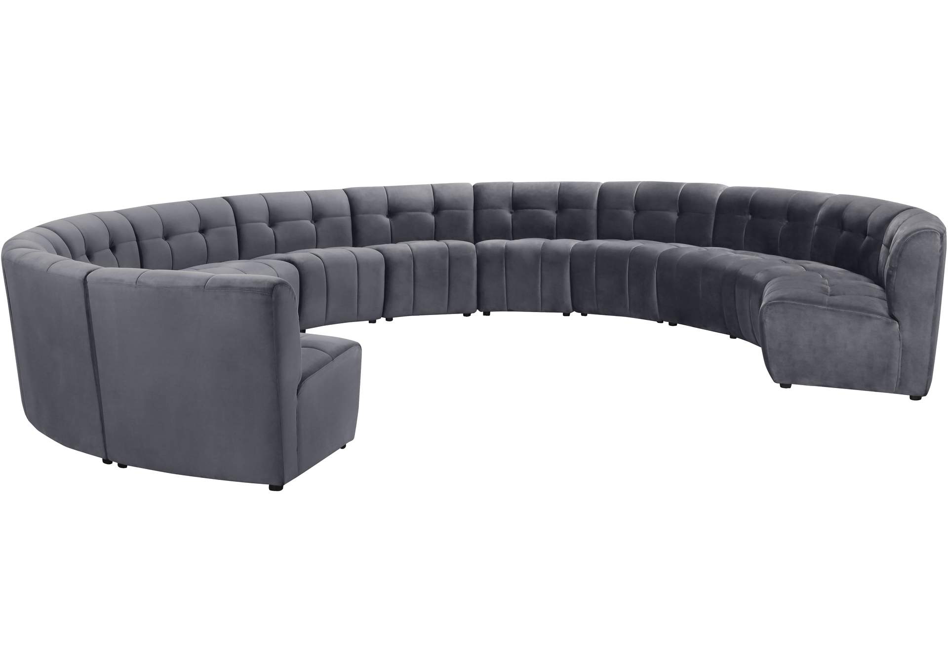 Limitless Grey Velvet 12 Piece Modular Sectional,Meridian Furniture