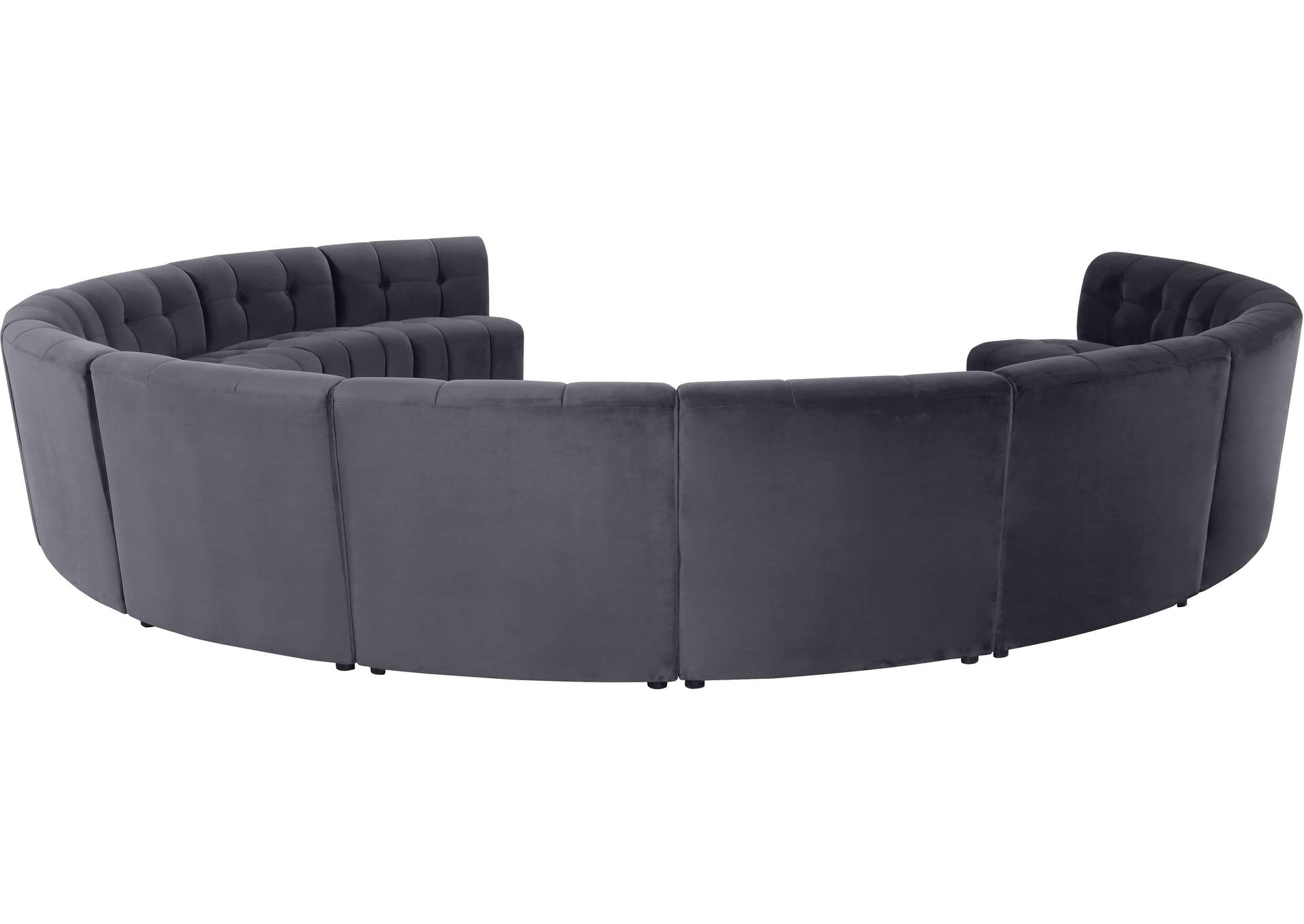 Limitless Grey Velvet 12 Piece Modular Sectional,Meridian Furniture