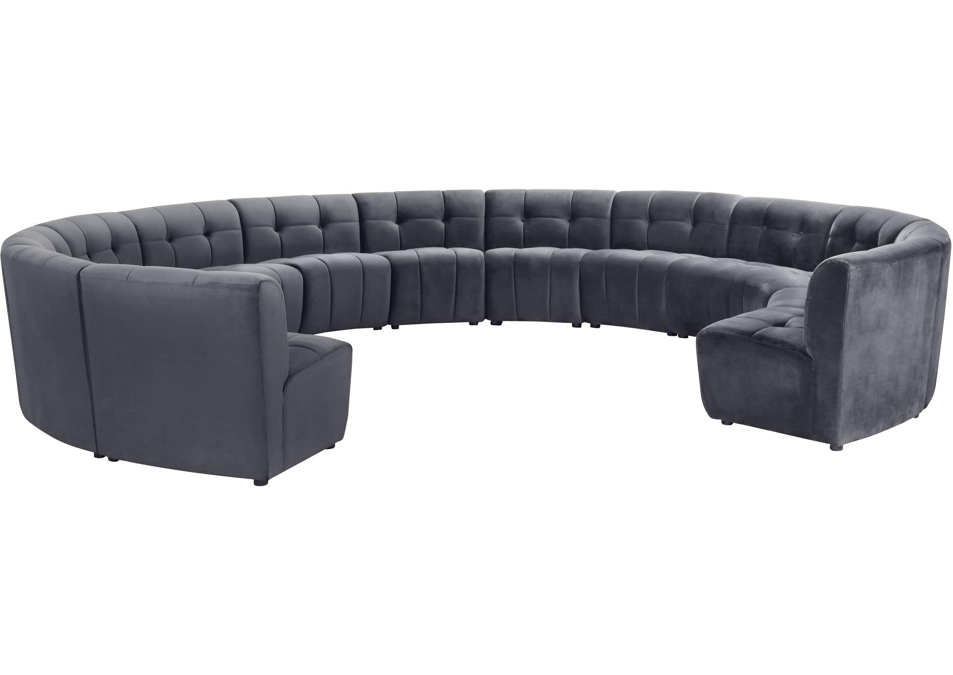 Limitless Grey Velvet 13 Piece Modular Sectional,Meridian Furniture