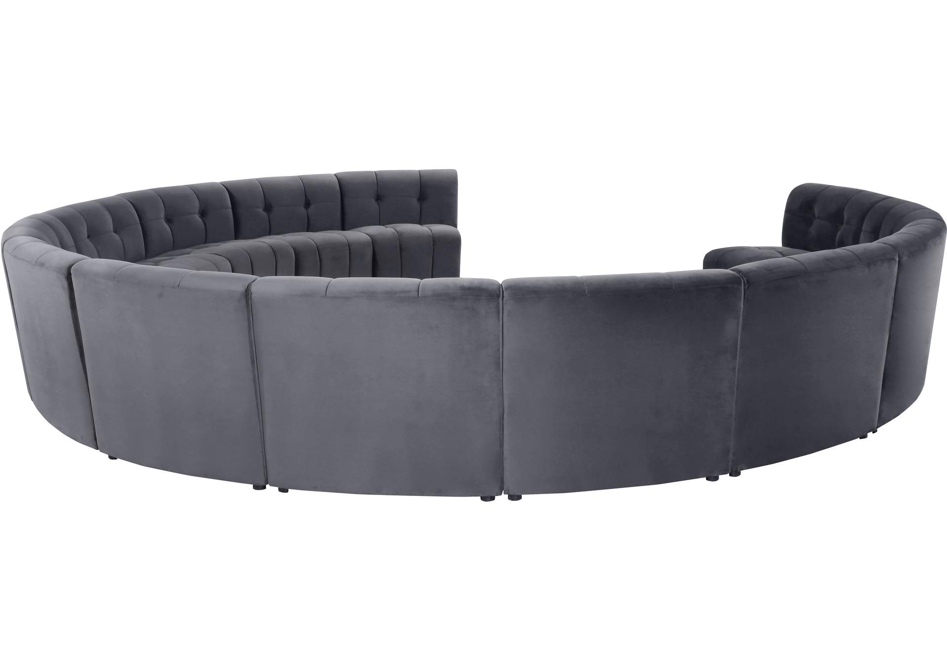 Limitless Grey Velvet 13 Piece Modular Sectional,Meridian Furniture