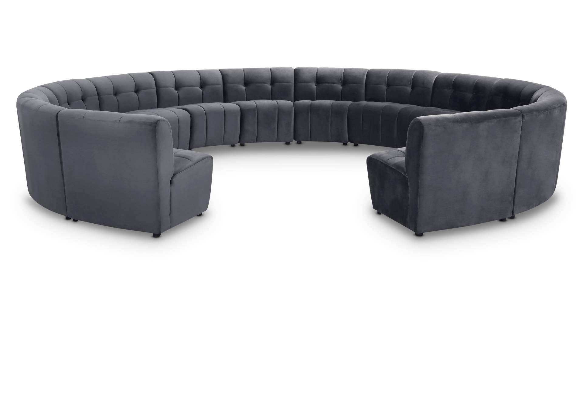 Limitless Grey Velvet 14 Piece Modular Sectional,Meridian Furniture