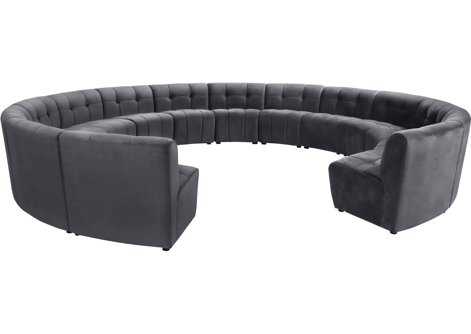 Limitless Grey Velvet 14 Piece Modular Sectional,Meridian Furniture