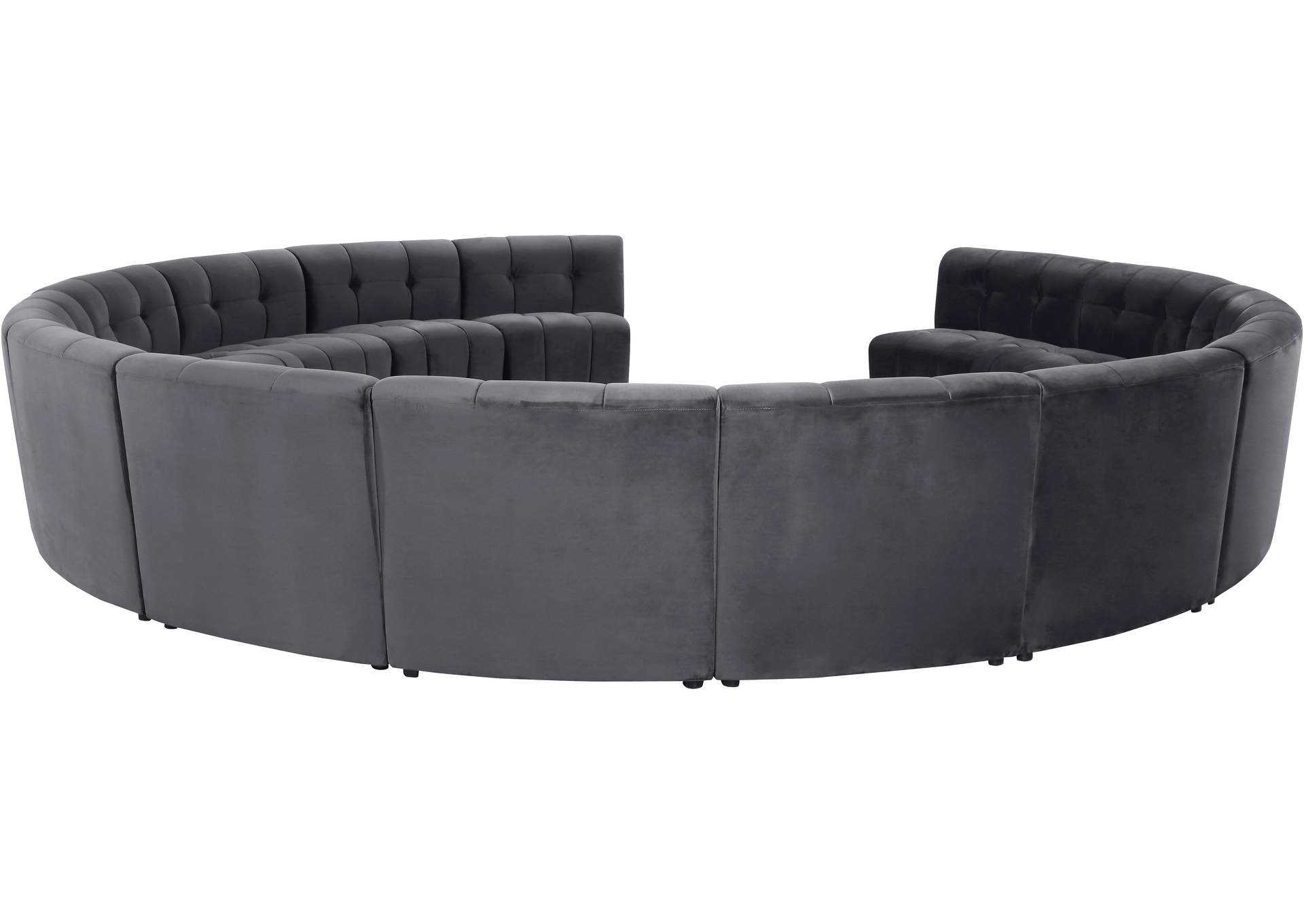 Limitless Grey Velvet 14 Piece Modular Sectional,Meridian Furniture