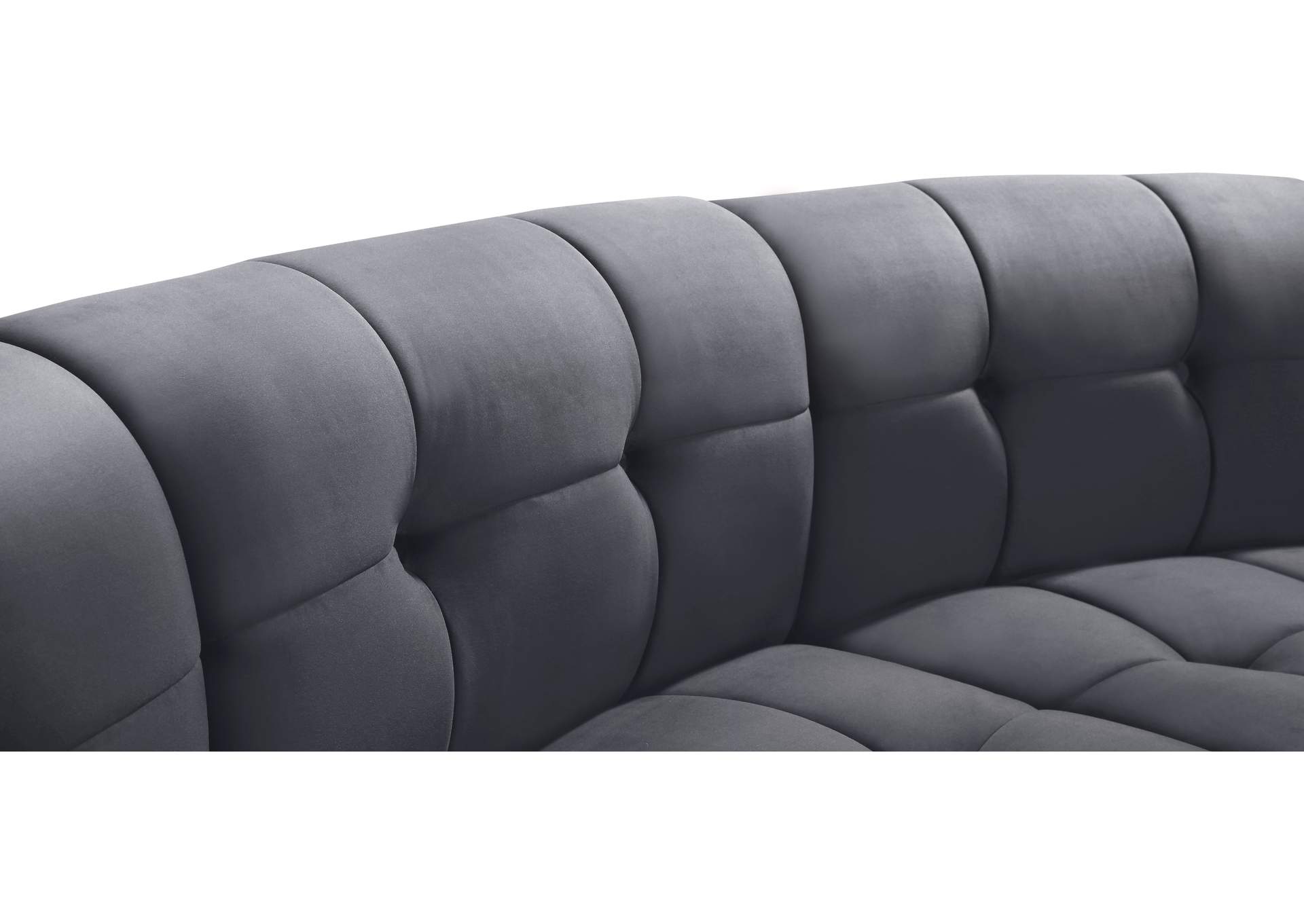 Limitless Grey Velvet 15 Piece Modular Sectional,Meridian Furniture