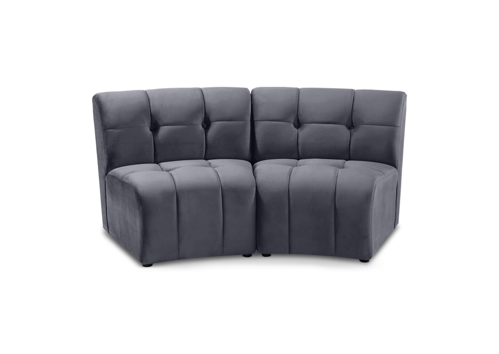 Limitless Grey Velvet 2 Piece Modular Sectional,Meridian Furniture