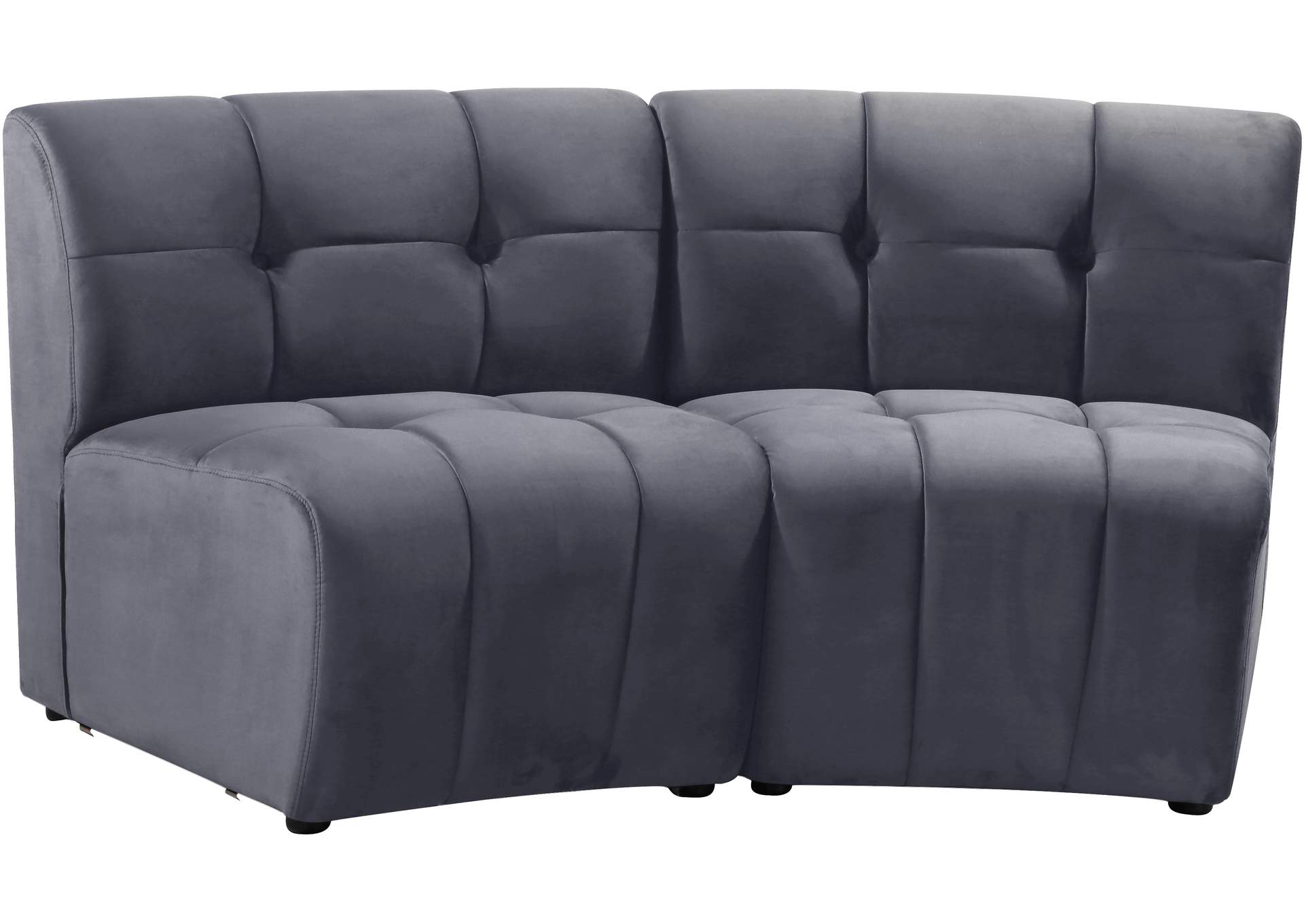 Limitless Grey Velvet 2 Piece Modular Sectional,Meridian Furniture