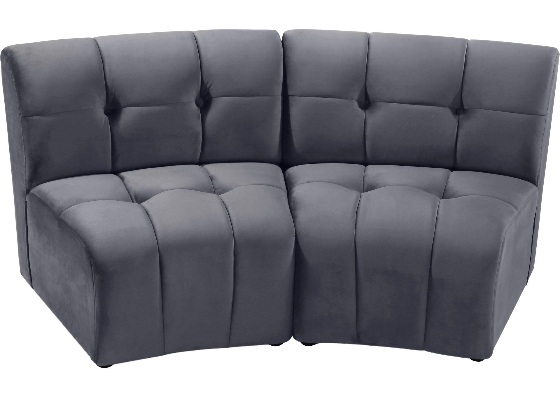 Limitless Grey Velvet 2 Piece Modular Sectional,Meridian Furniture