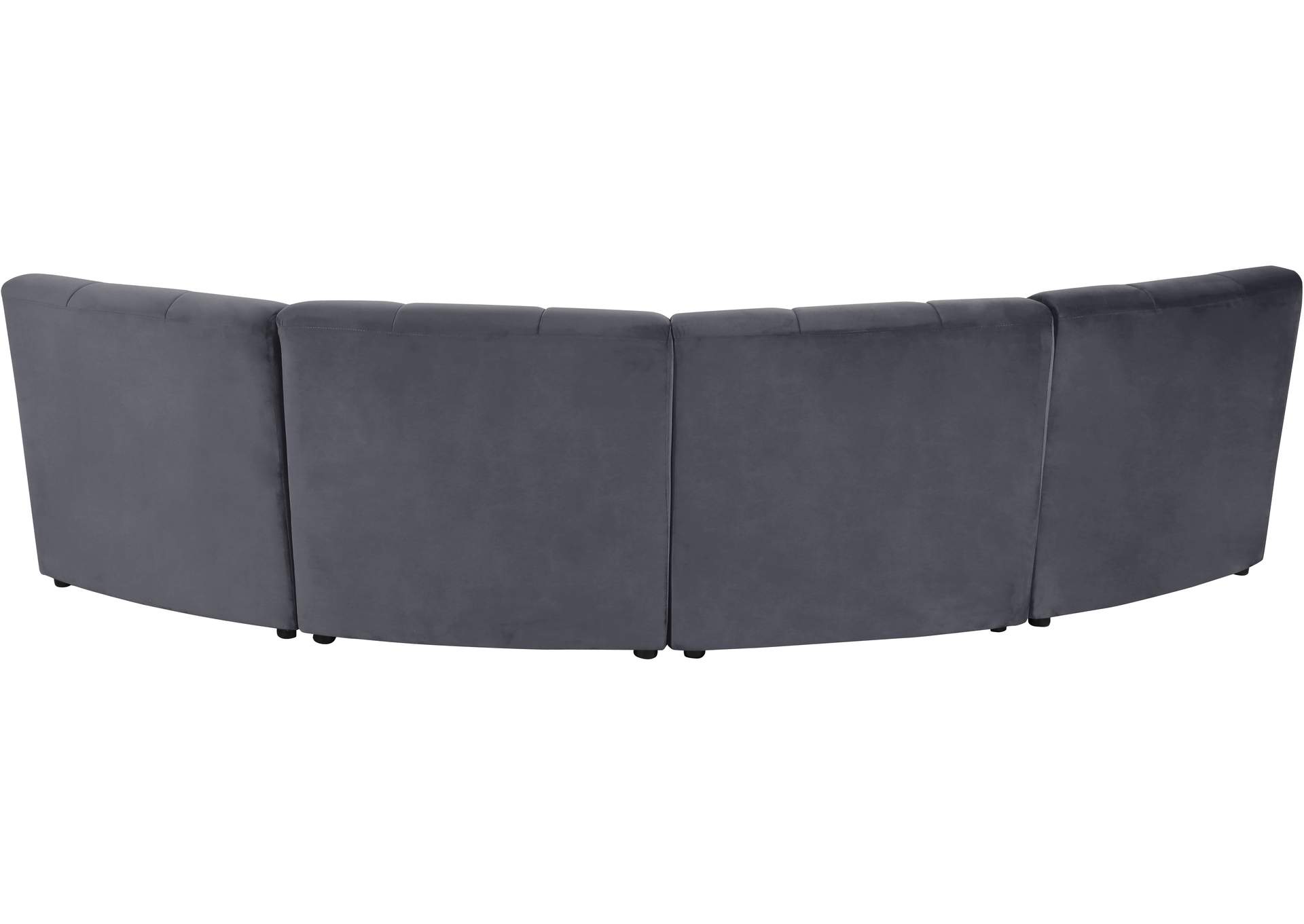 Limitless Grey Velvet 4 Piece Modular Sectional,Meridian Furniture