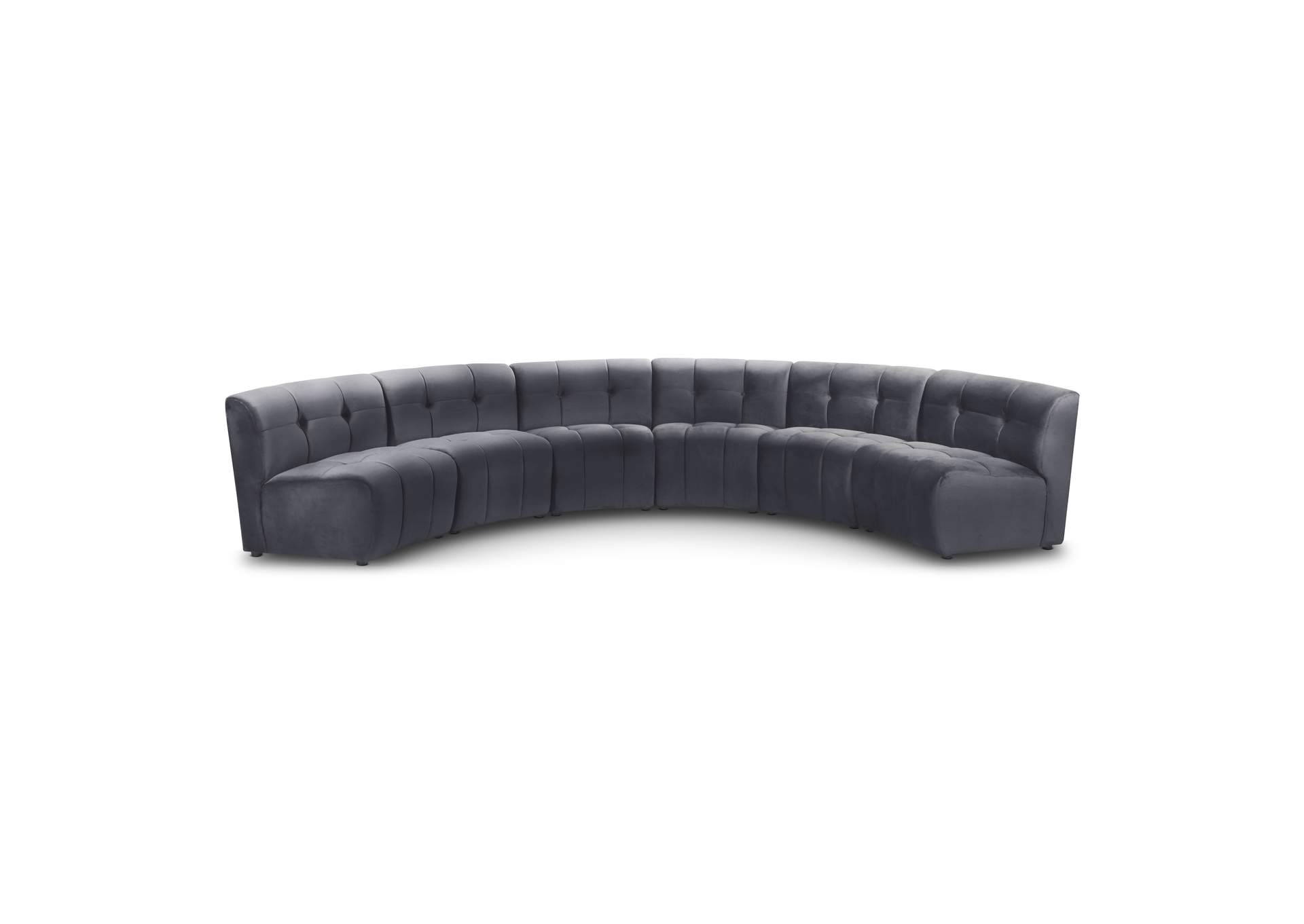 Limitless Grey Velvet 6 Piece . Modular Sectional,Meridian Furniture