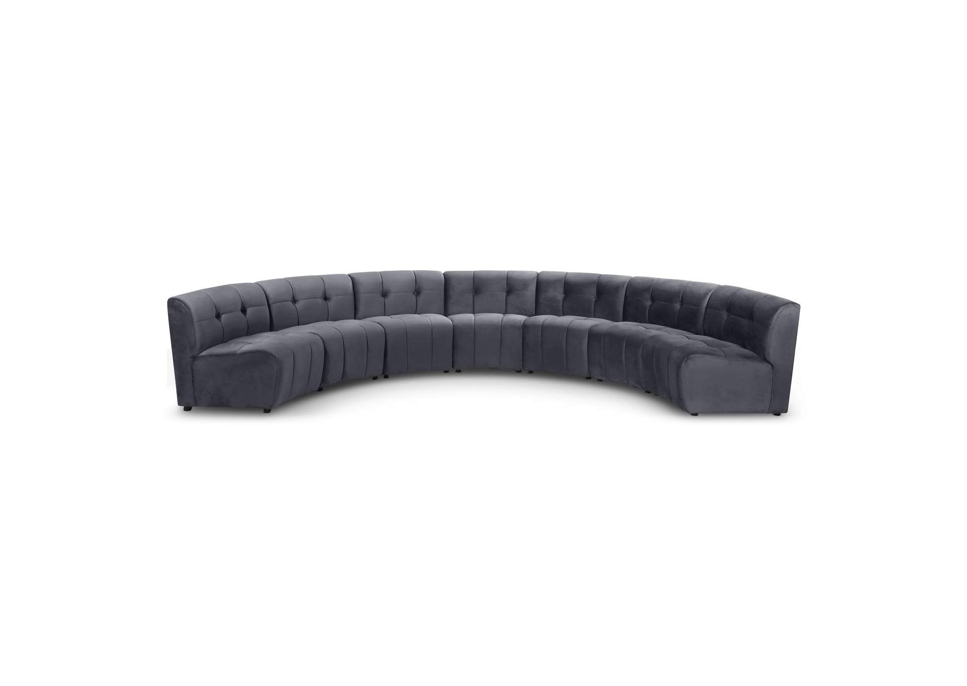 Limitless Grey Velvet 7 Piece Modular Sectional,Meridian Furniture