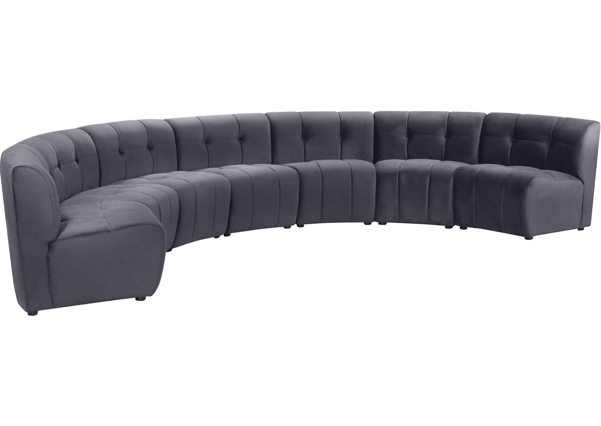 Limitless Grey Velvet 7 Piece Modular Sectional,Meridian Furniture