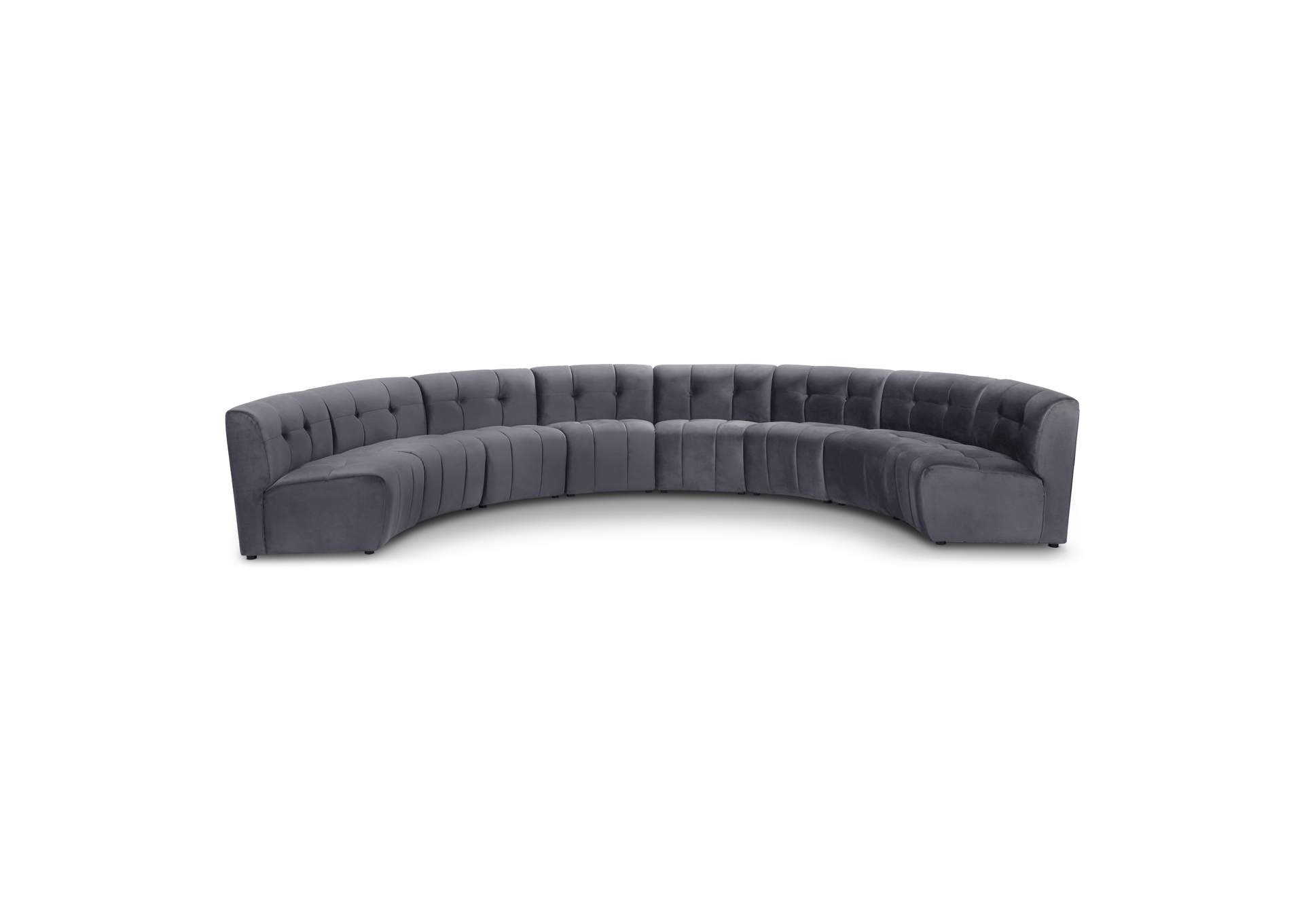 Limitless Grey Velvet 8 Piece Modular Sectional,Meridian Furniture