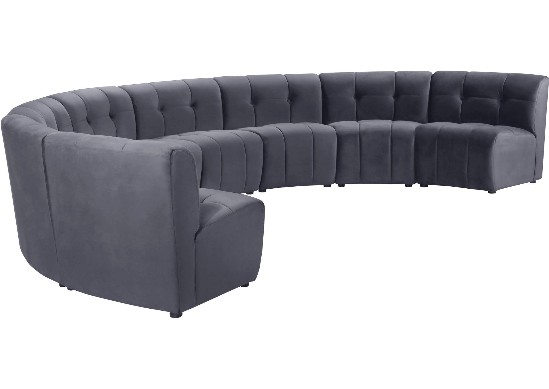 Limitless Grey Velvet 8 Piece Modular Sectional,Meridian Furniture