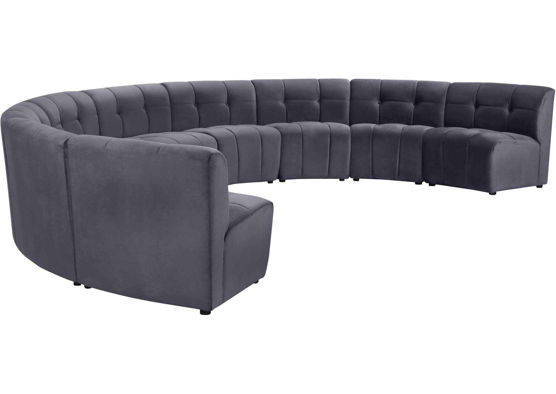 Limitless Grey Velvet 9 Piece Modular Sectional,Meridian Furniture