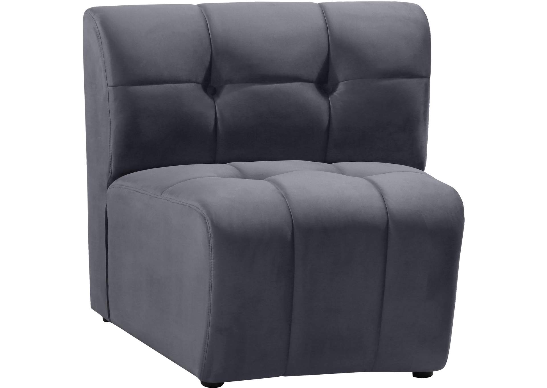 Limitless Grey Velvet Modular Chair,Meridian Furniture