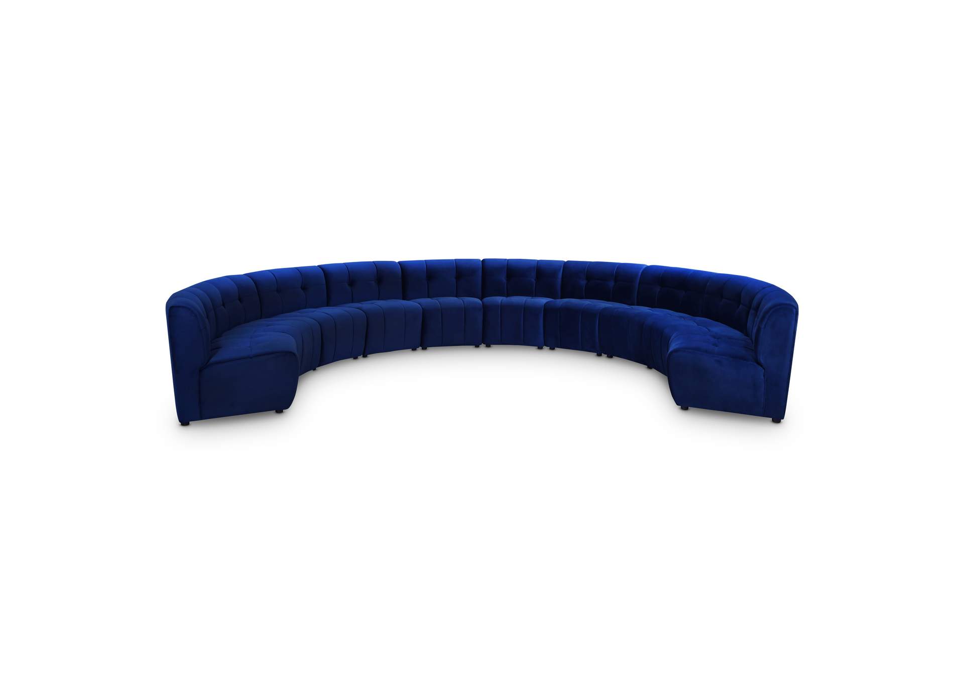 Limitless Navy Velvet 10 Piece Modular Sectional,Meridian Furniture