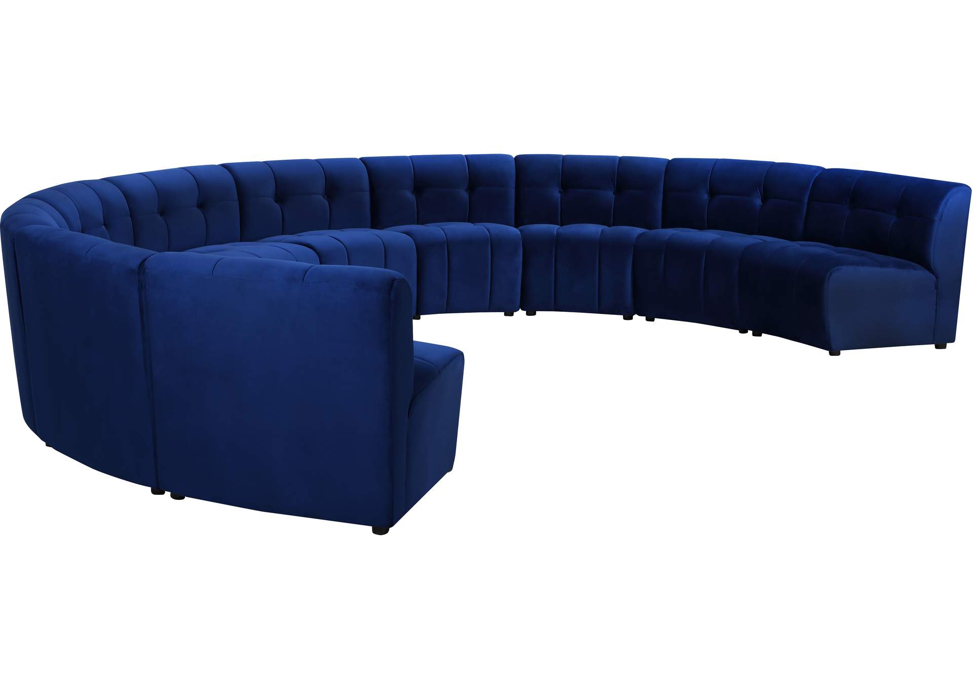 Limitless Navy Velvet 10 Piece Modular Sectional,Meridian Furniture