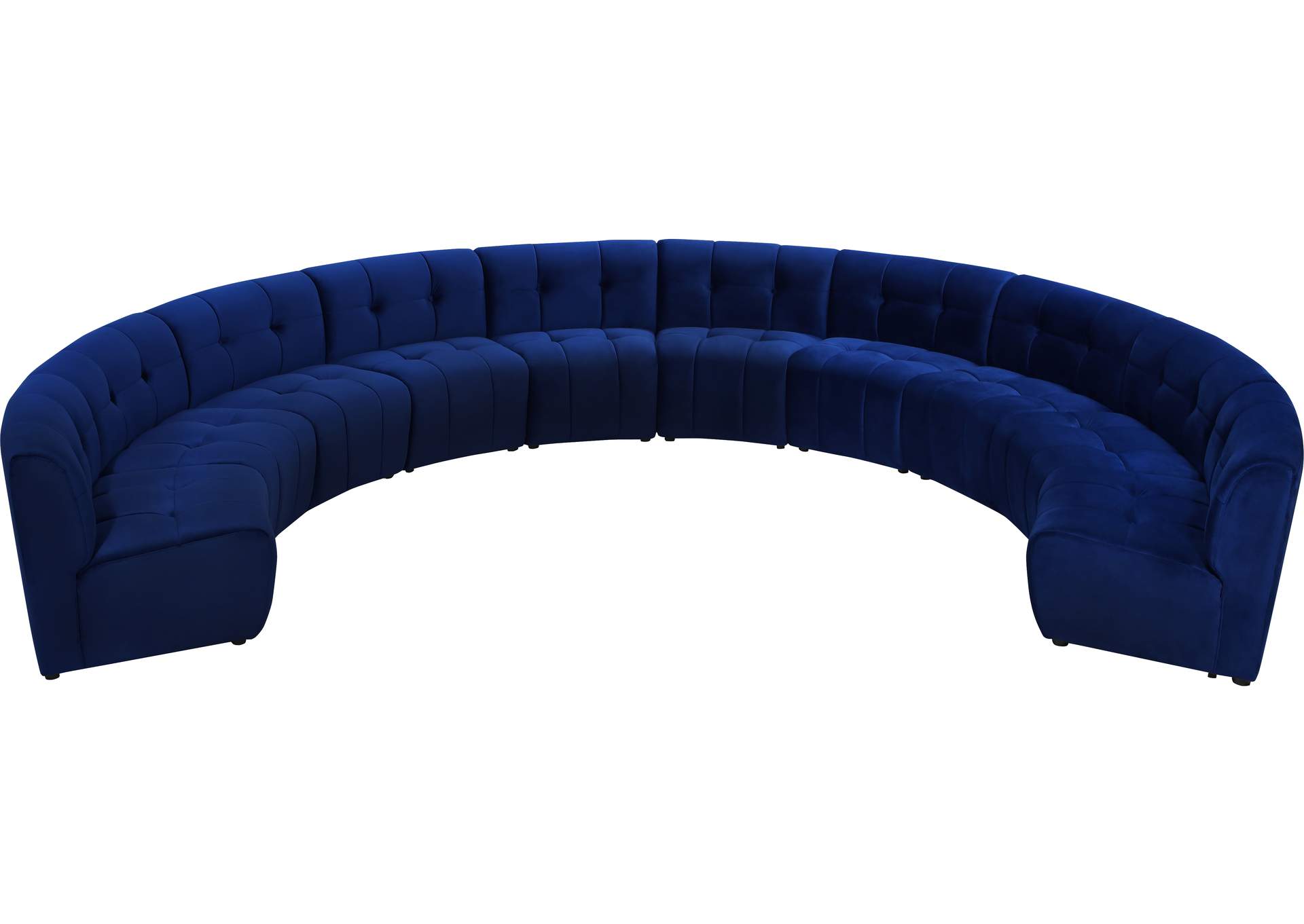 Limitless Navy Velvet 10 Piece Modular Sectional,Meridian Furniture