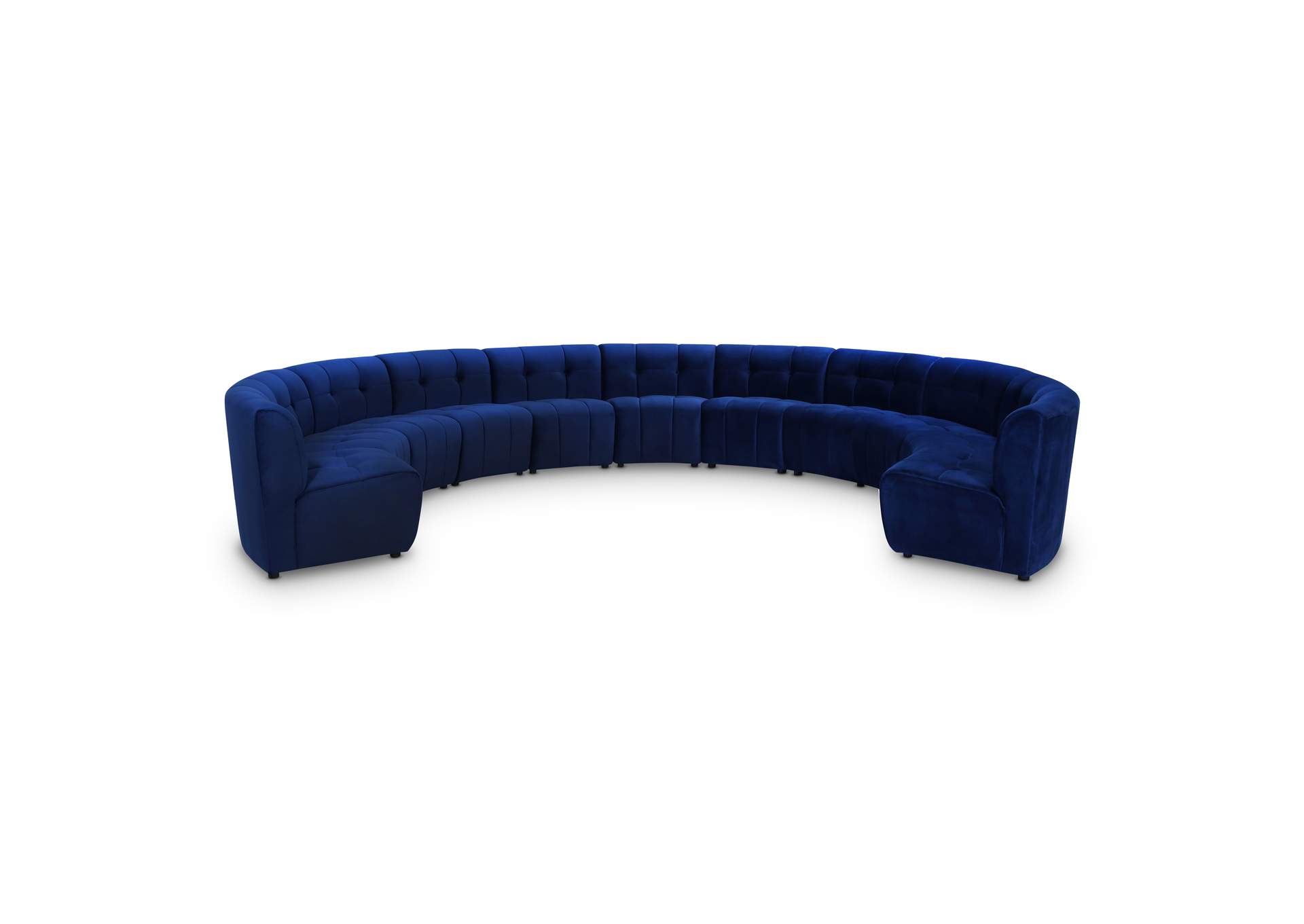 Limitless Navy Velvet 11 Piece Modular Sectional,Meridian Furniture