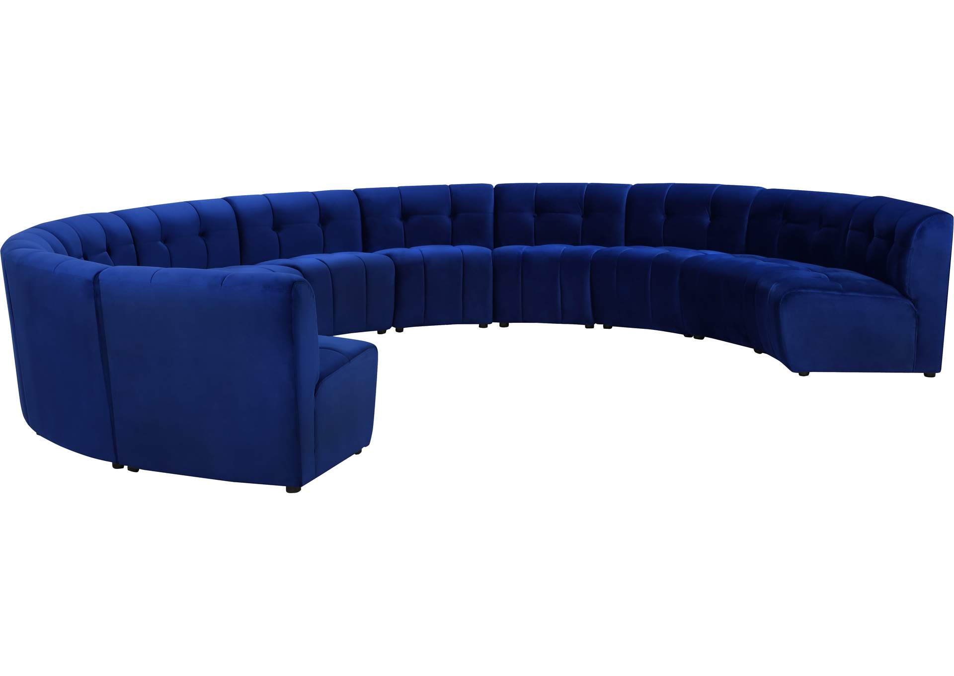 Limitless Navy Velvet 11 Piece Modular Sectional,Meridian Furniture