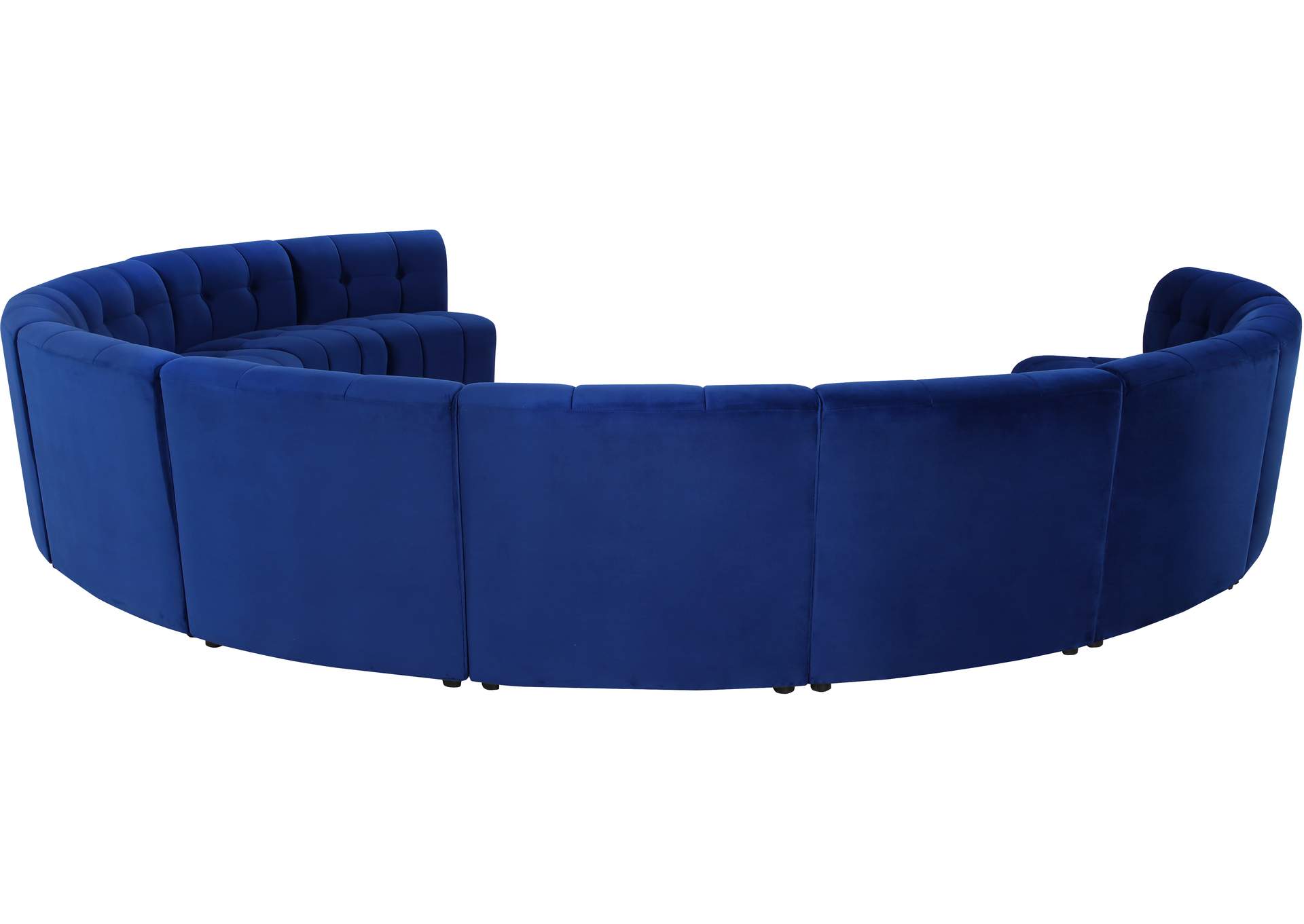 Limitless Navy Velvet 11 Piece Modular Sectional,Meridian Furniture