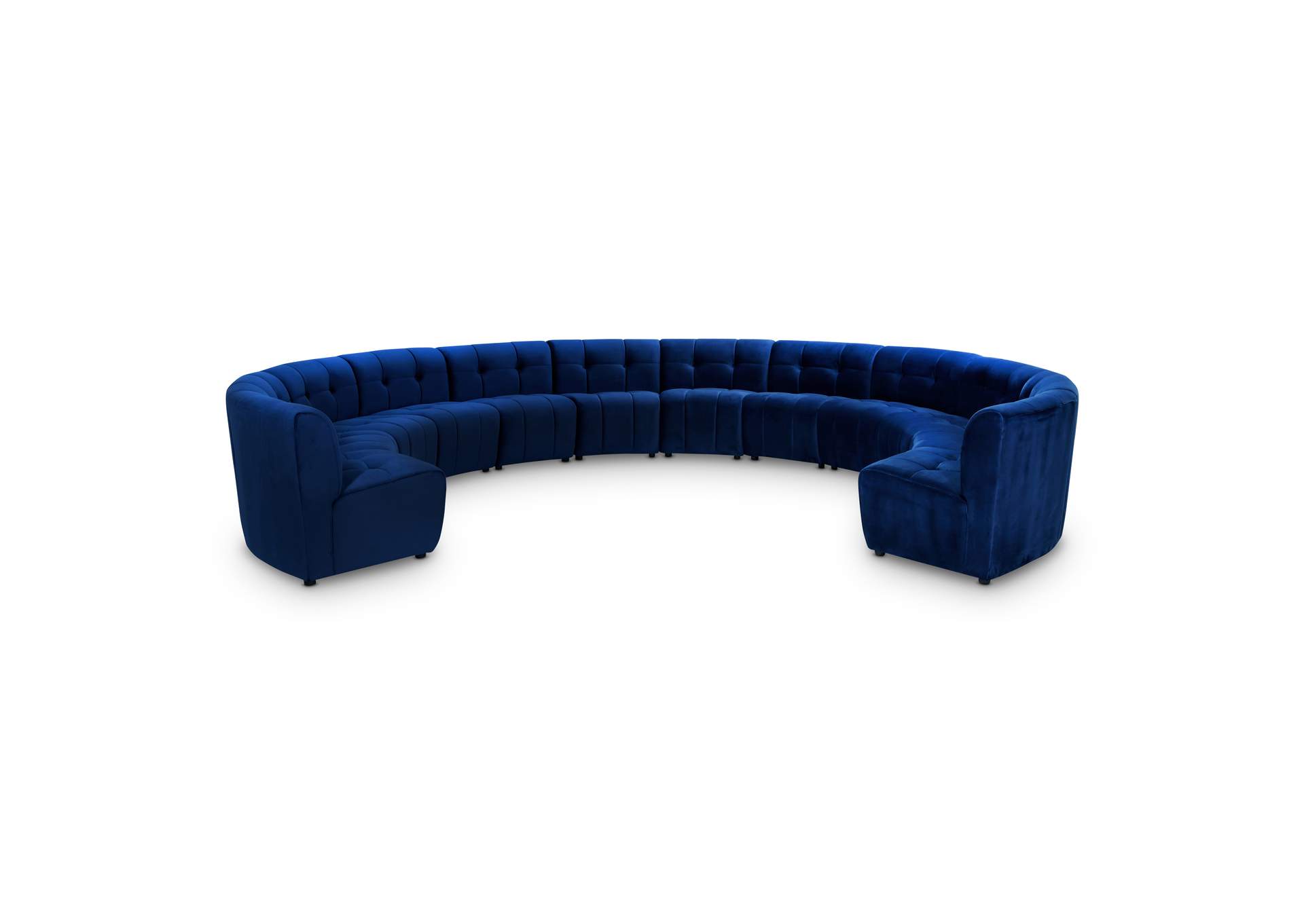 Limitless Navy Velvet 12 Piece Modular Sectional,Meridian Furniture