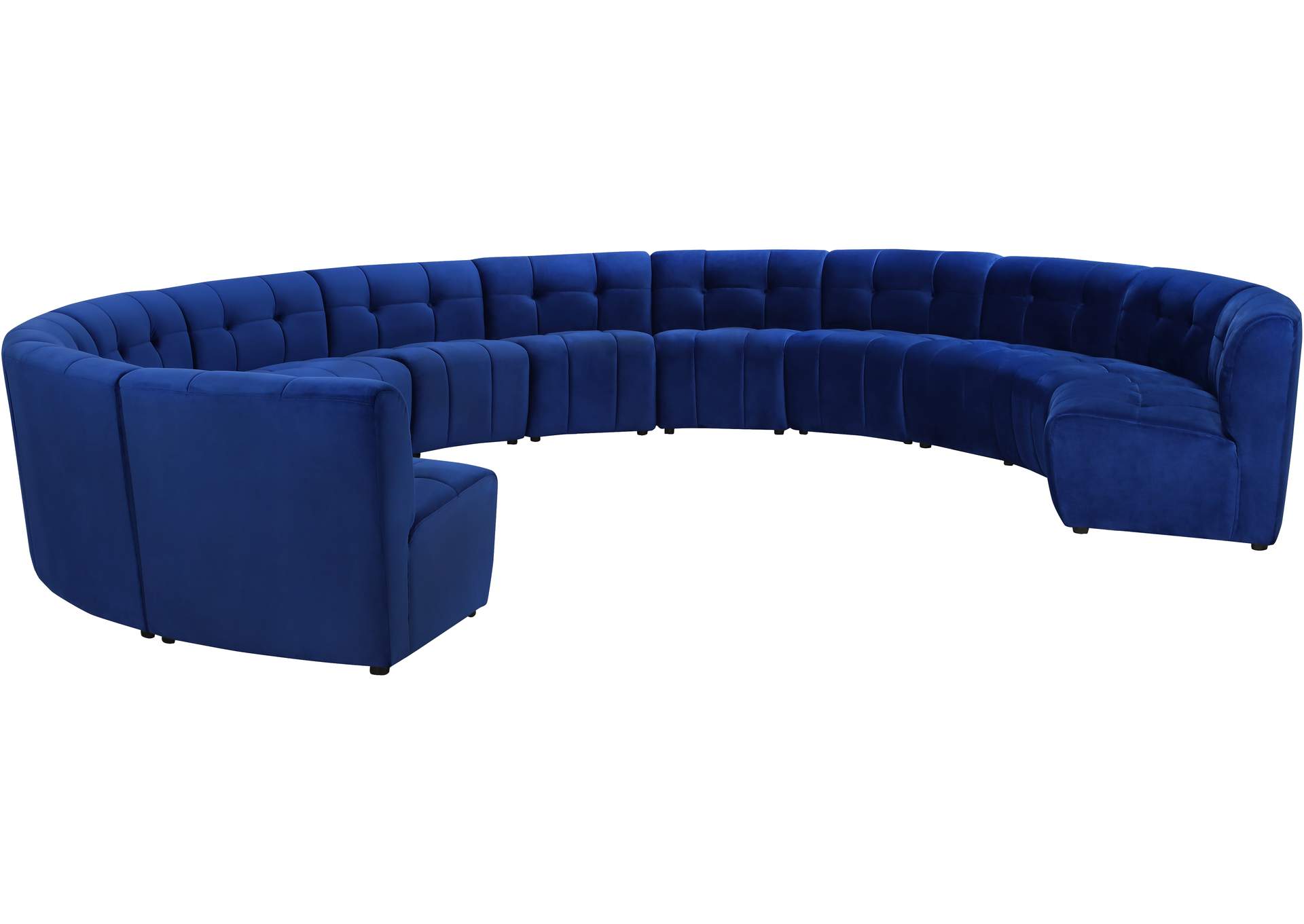 Limitless Navy Velvet 12 Piece Modular Sectional,Meridian Furniture