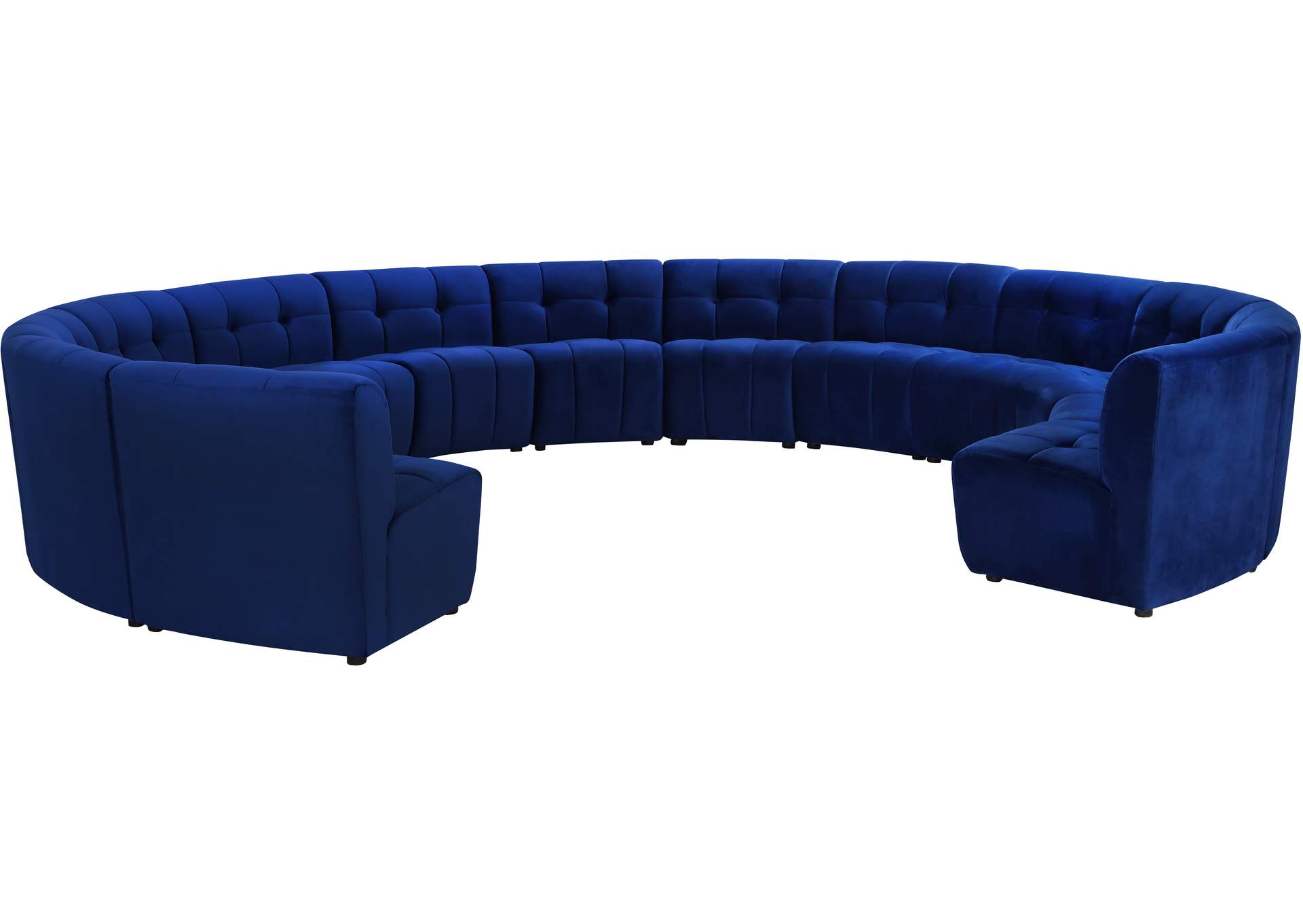 Limitless Navy Velvet 13 Piece Modular Sectional,Meridian Furniture