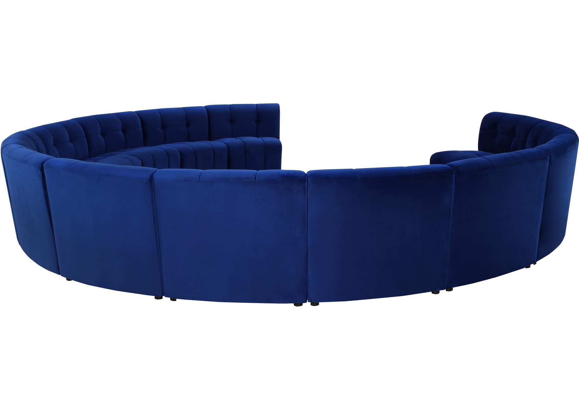 Limitless Navy Velvet 13 Piece Modular Sectional,Meridian Furniture